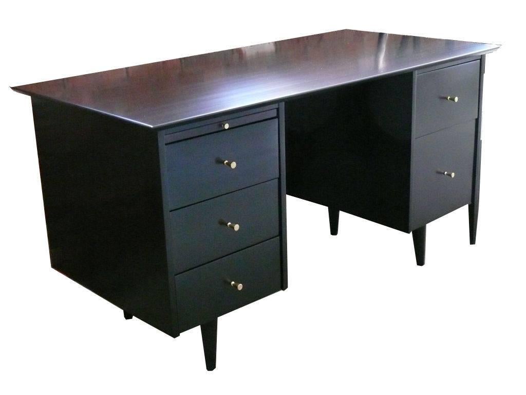 Mid-20th Century Paul McCobb Five-Drawer Pedestal Desk For Sale