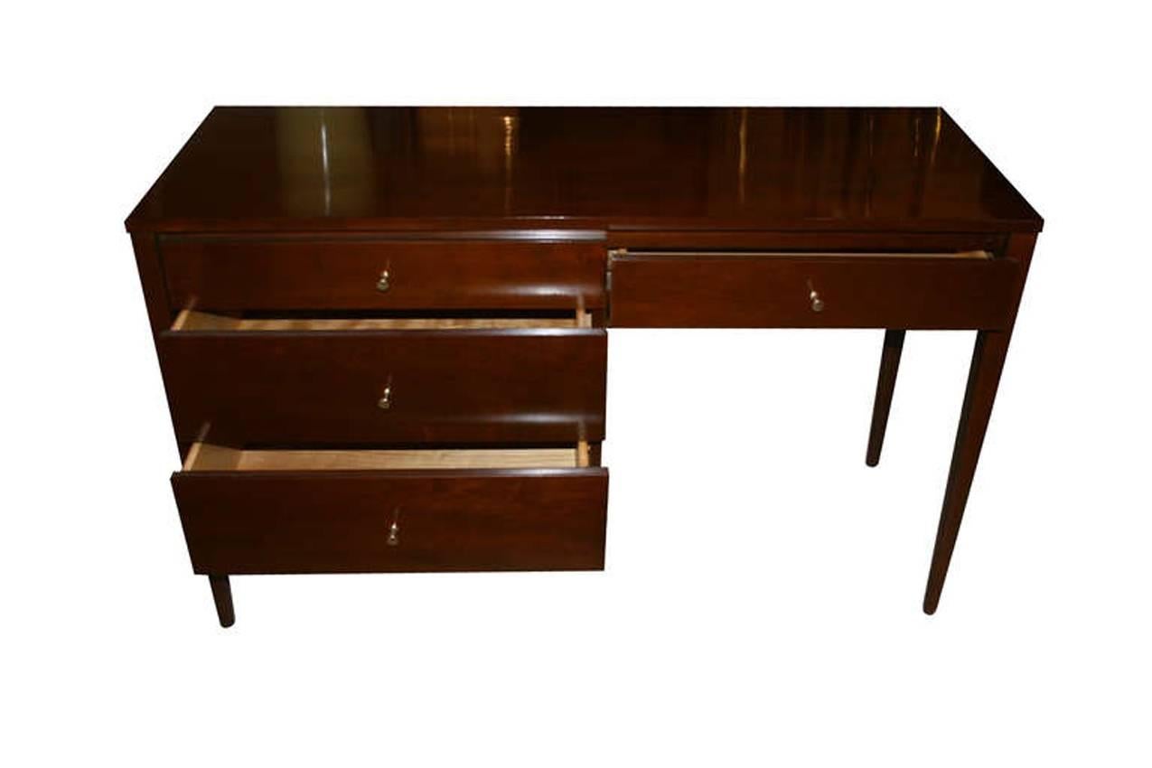 Stained Paul McCobb Four-Drawer Walnut Planner Group Desk