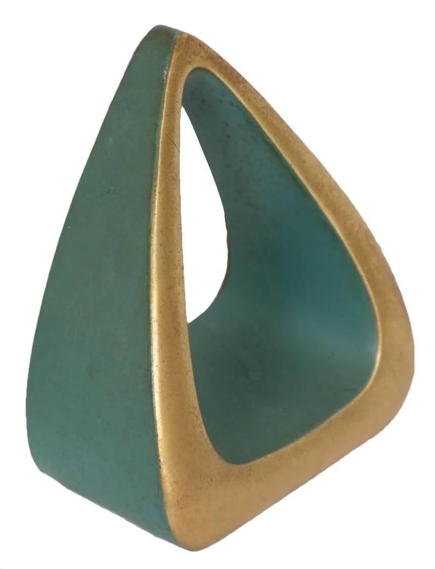 Mid-Century Modern 1950s Brass Tear Drop Bookends