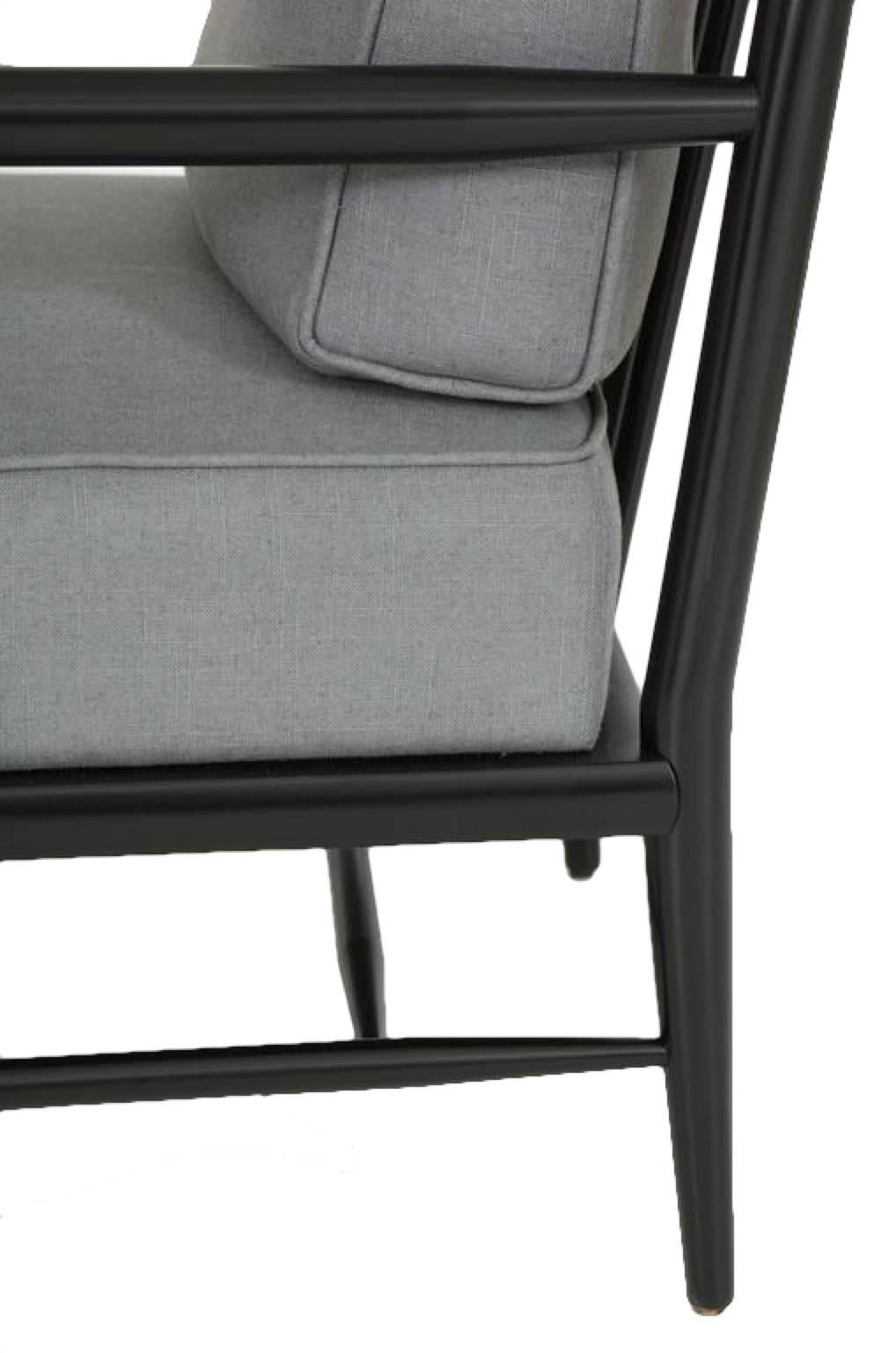 Paul McCobb Ebonized Maple Dowel Frame Armchairs In Excellent Condition For Sale In New York, NY