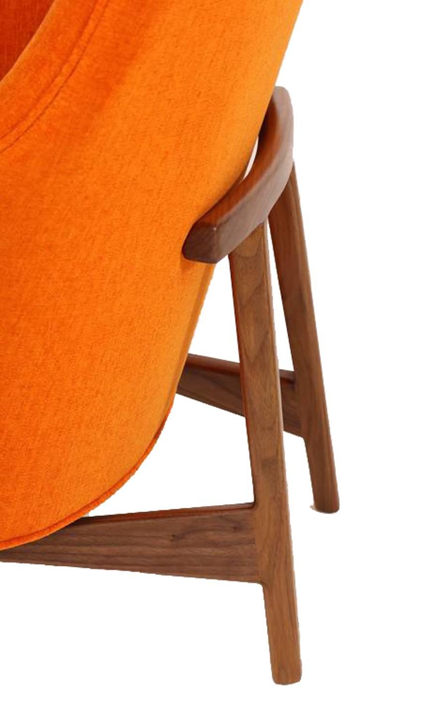 Cedrick Walnut Base Lounge Chair For Sale 1