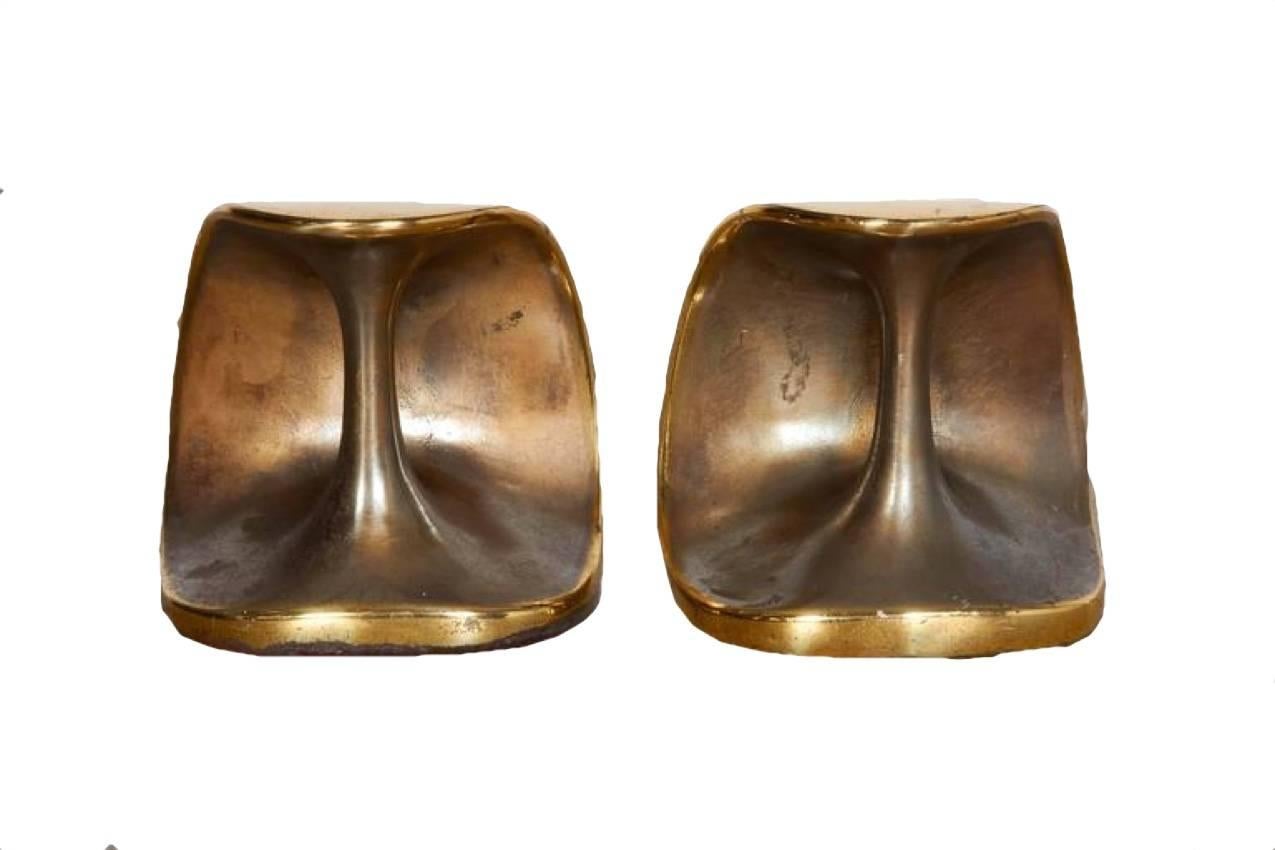 Mid-20th Century Ben Seibel for Jenfredware Brass Handle Bookends