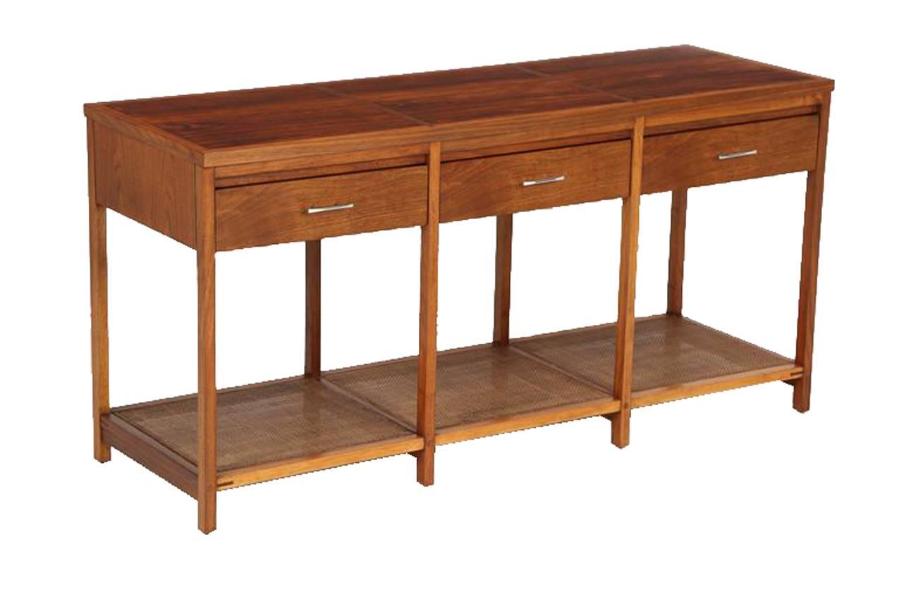 Paul McCobb for lane delineator three-drawer console.