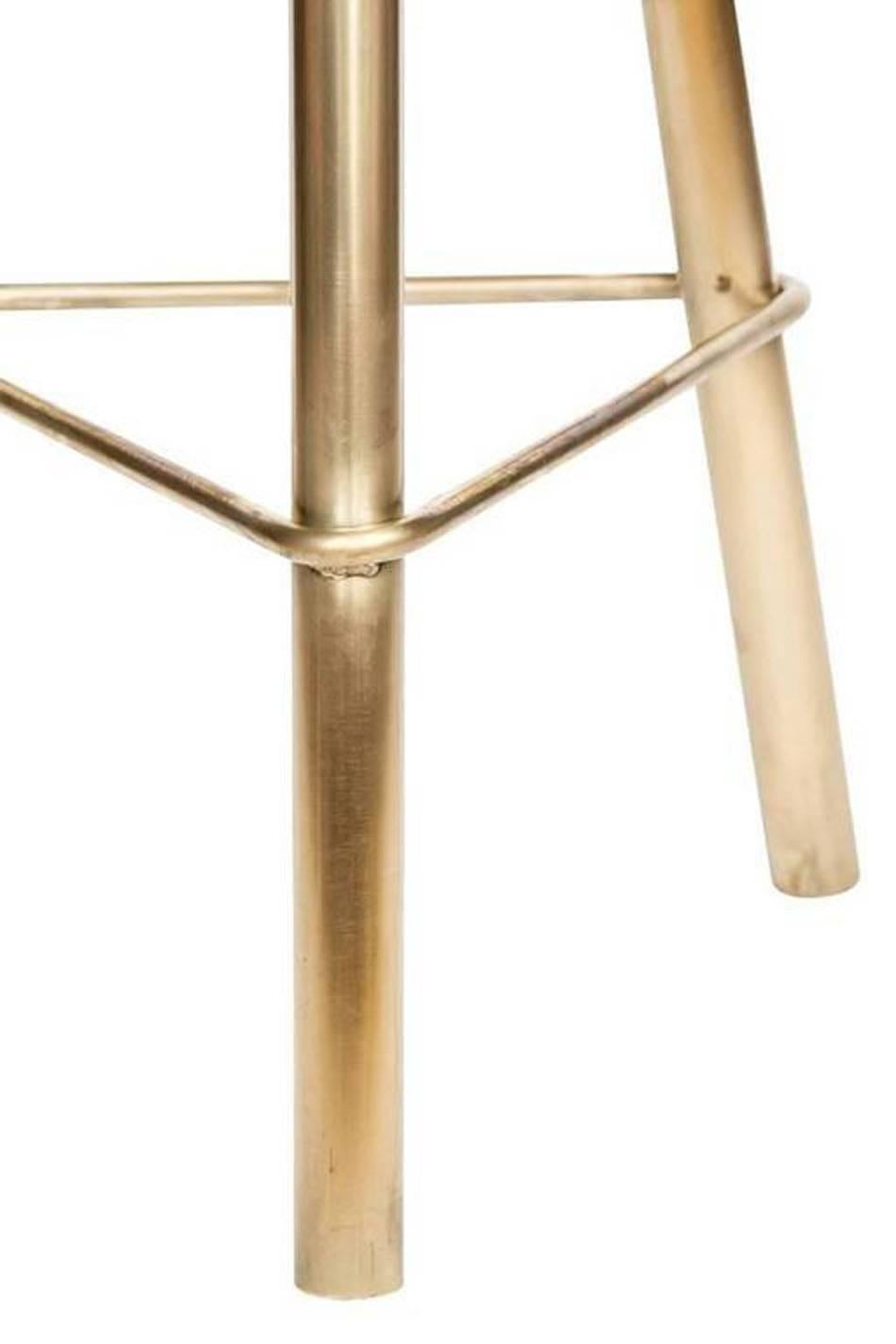 Contemporary Set of Four Erickson Aesthetics Brass Stool For Sale
