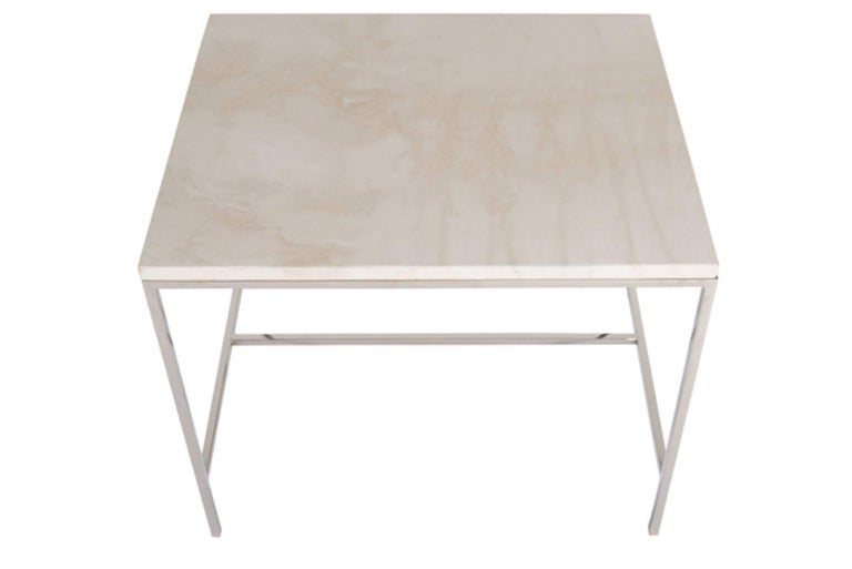 10 inch square side table inch wide nickel frame hbase travertine top side table half inch square stock table pair of hunter travertine top side table for sale at 1stdibs 10 inch square side table inch wide nickel frame hbase travertine top side table half inch square stock table pair of hunter travertine top side table for sale at 1stdibs