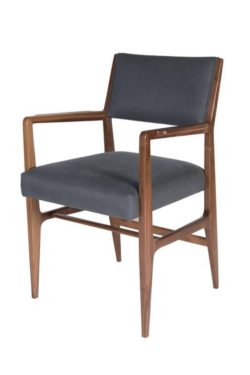 Mid-Century Modern Set of Eight Maze Walnut Dining Chairs For Sale