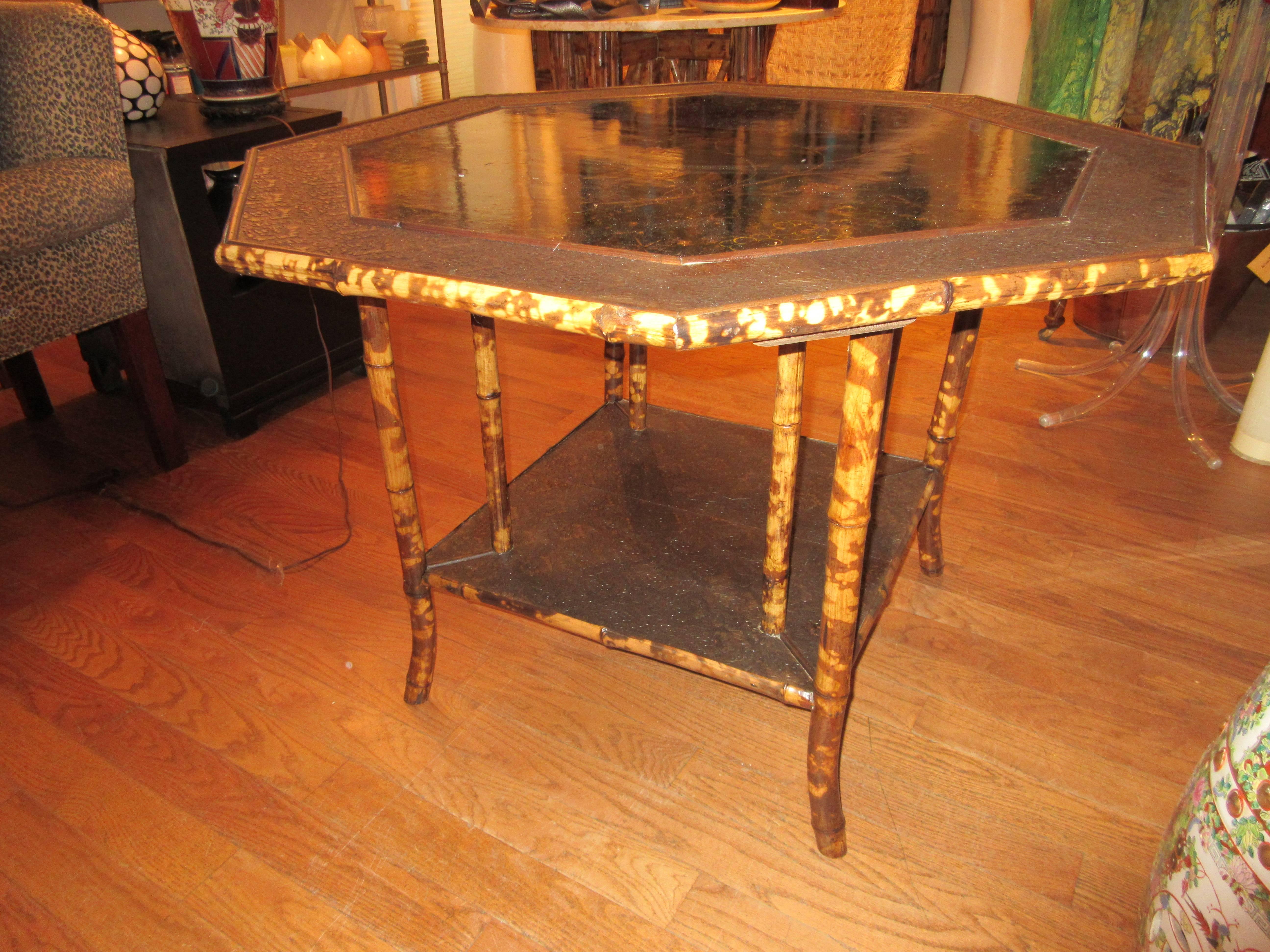 Magnificent Late 19th Century Faux Tortoiseshell and Chinoiserie Center Table 1