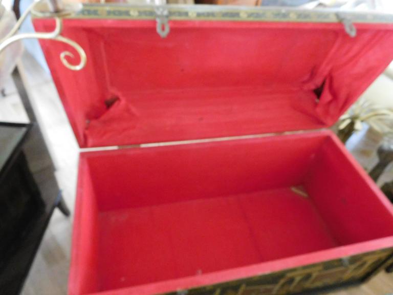 Large 19th Century Indian Hand Decorated DomeTop Trunk or Coffee Table at 1stdibs