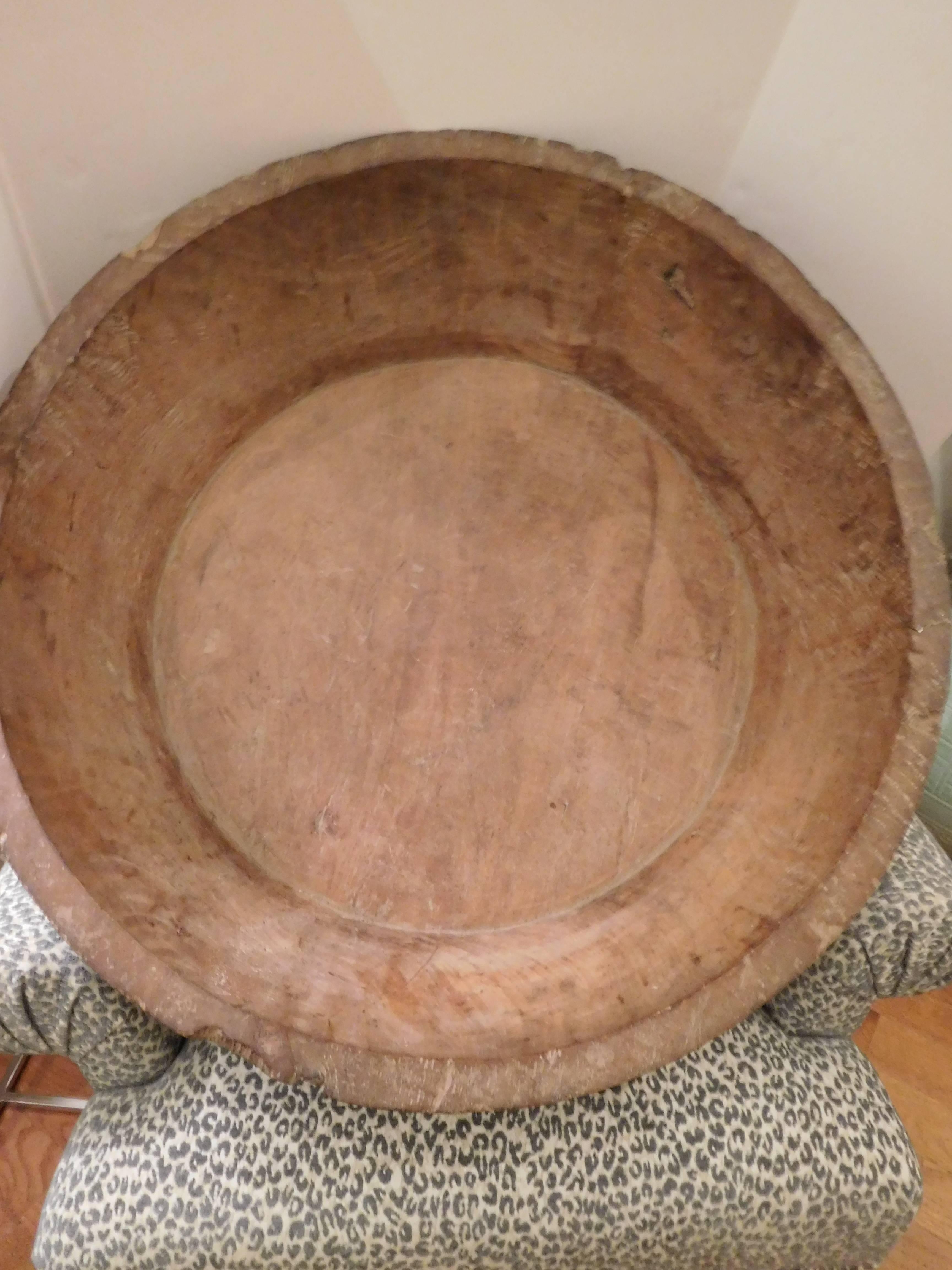 Primitive Over-Sized Late 19th Century Turkish Wooden Vessel