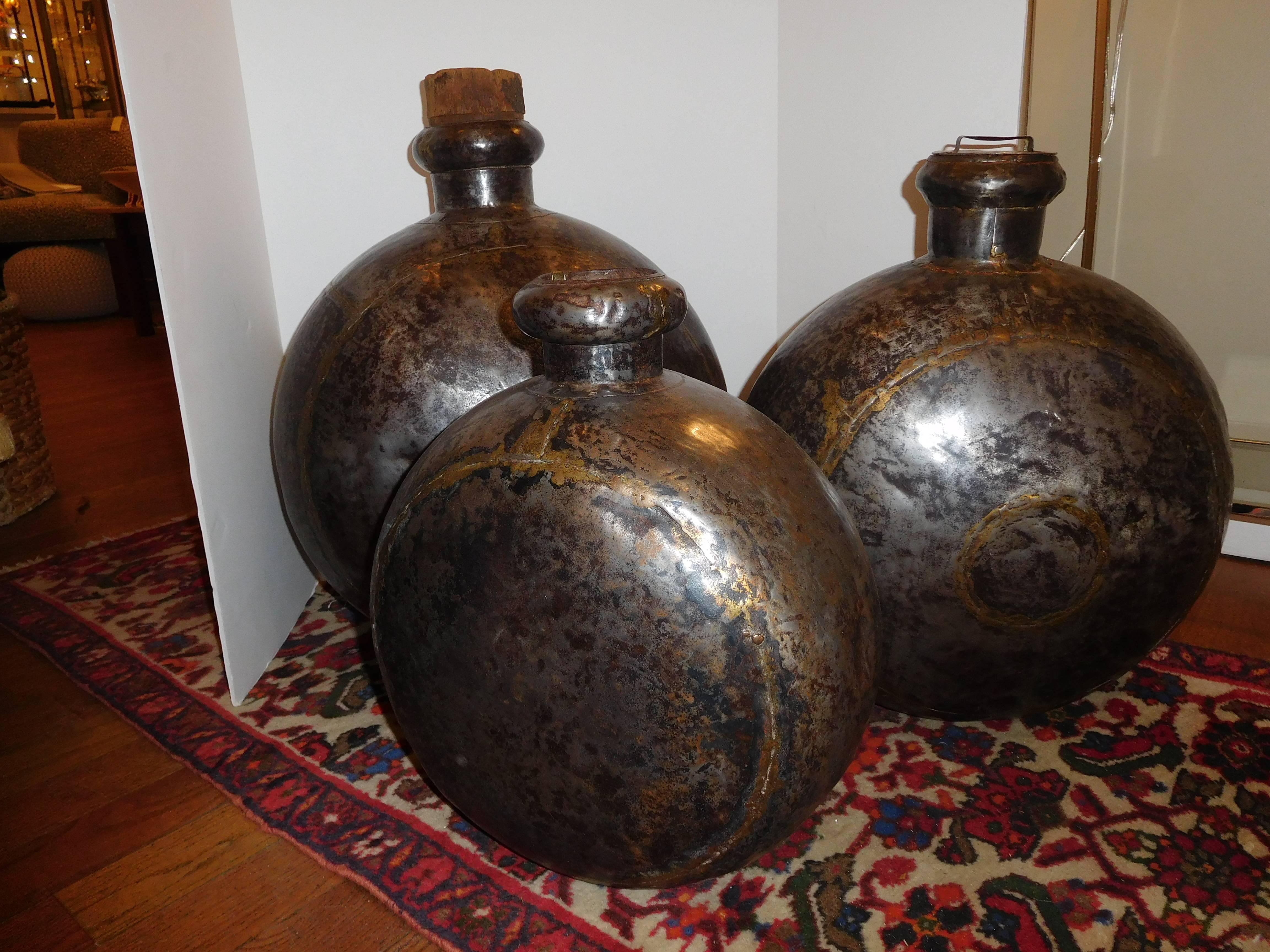 Hammered Three North African Copper Vessels