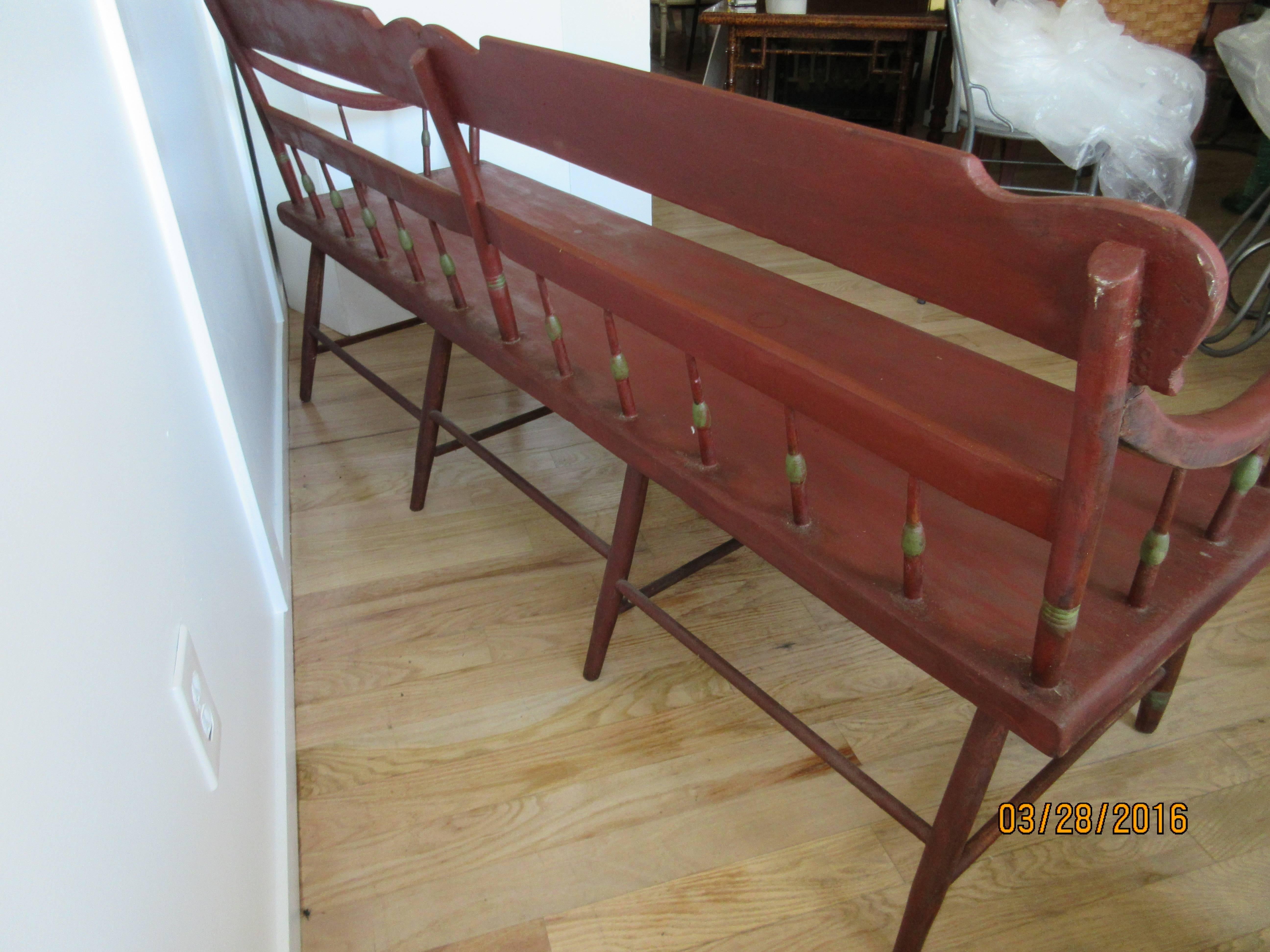 Late 19th Century Pennsylvania Deacons Bench or Settle 3