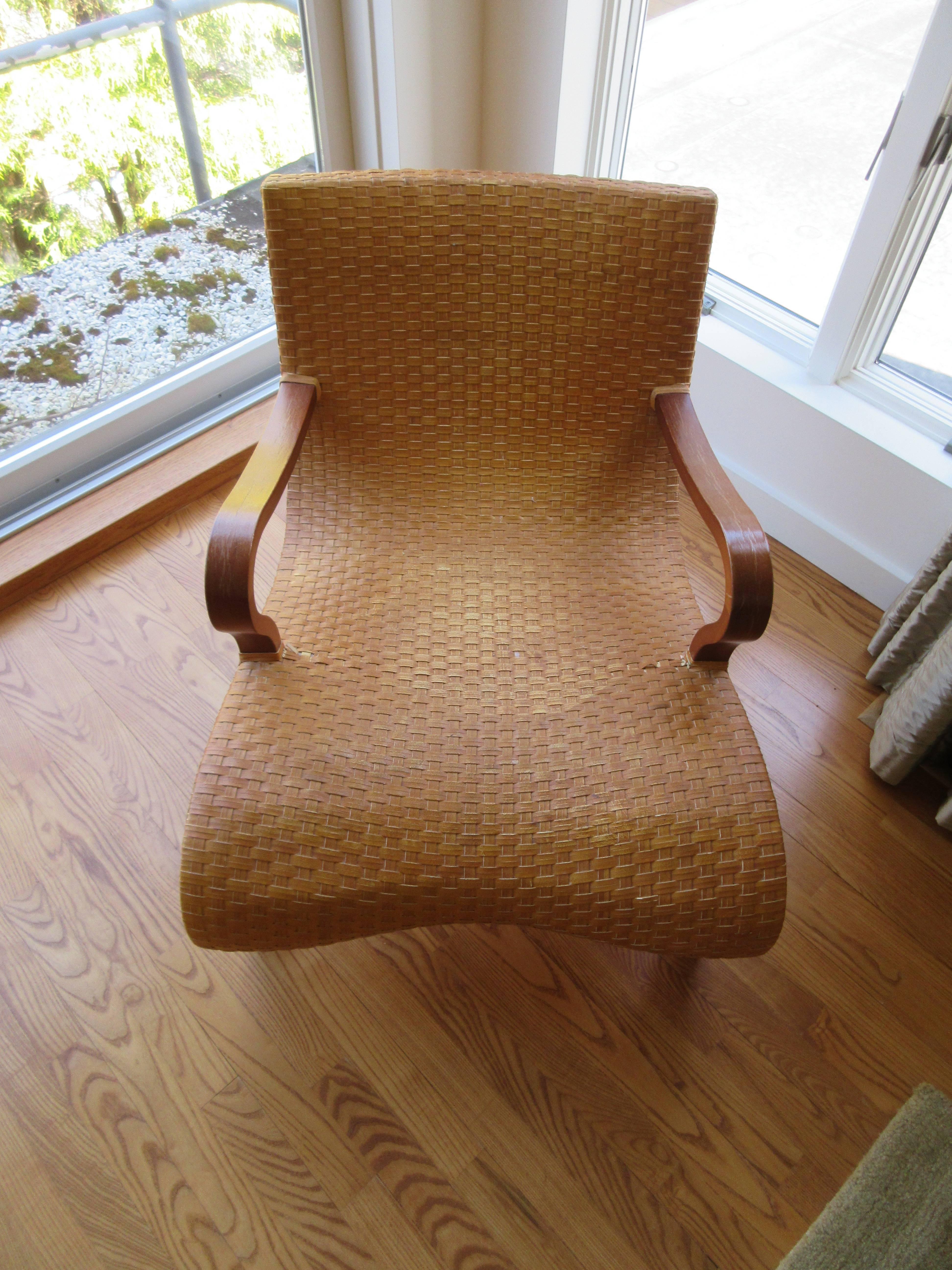 mid century woven chair