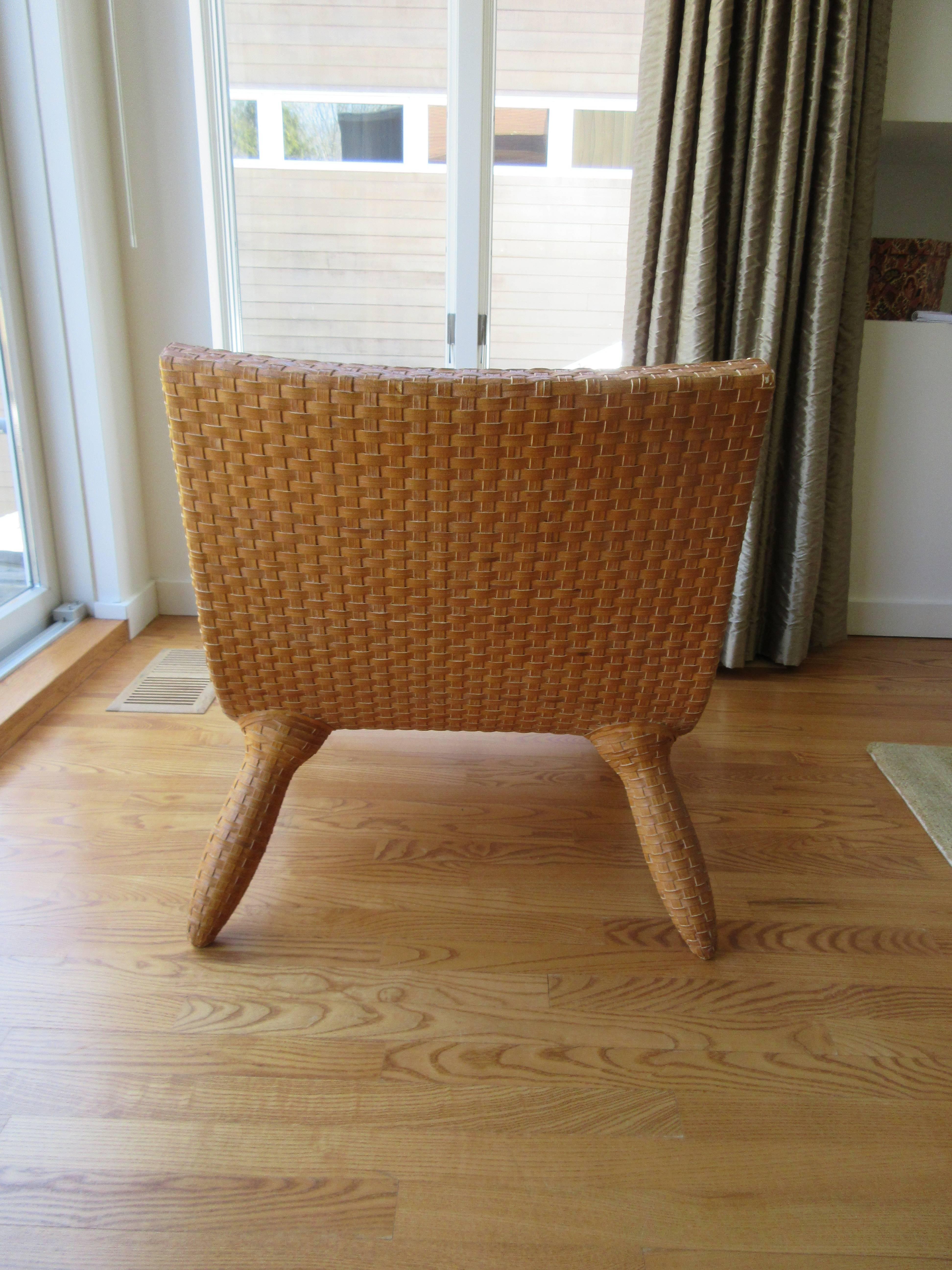 woven mid century chair