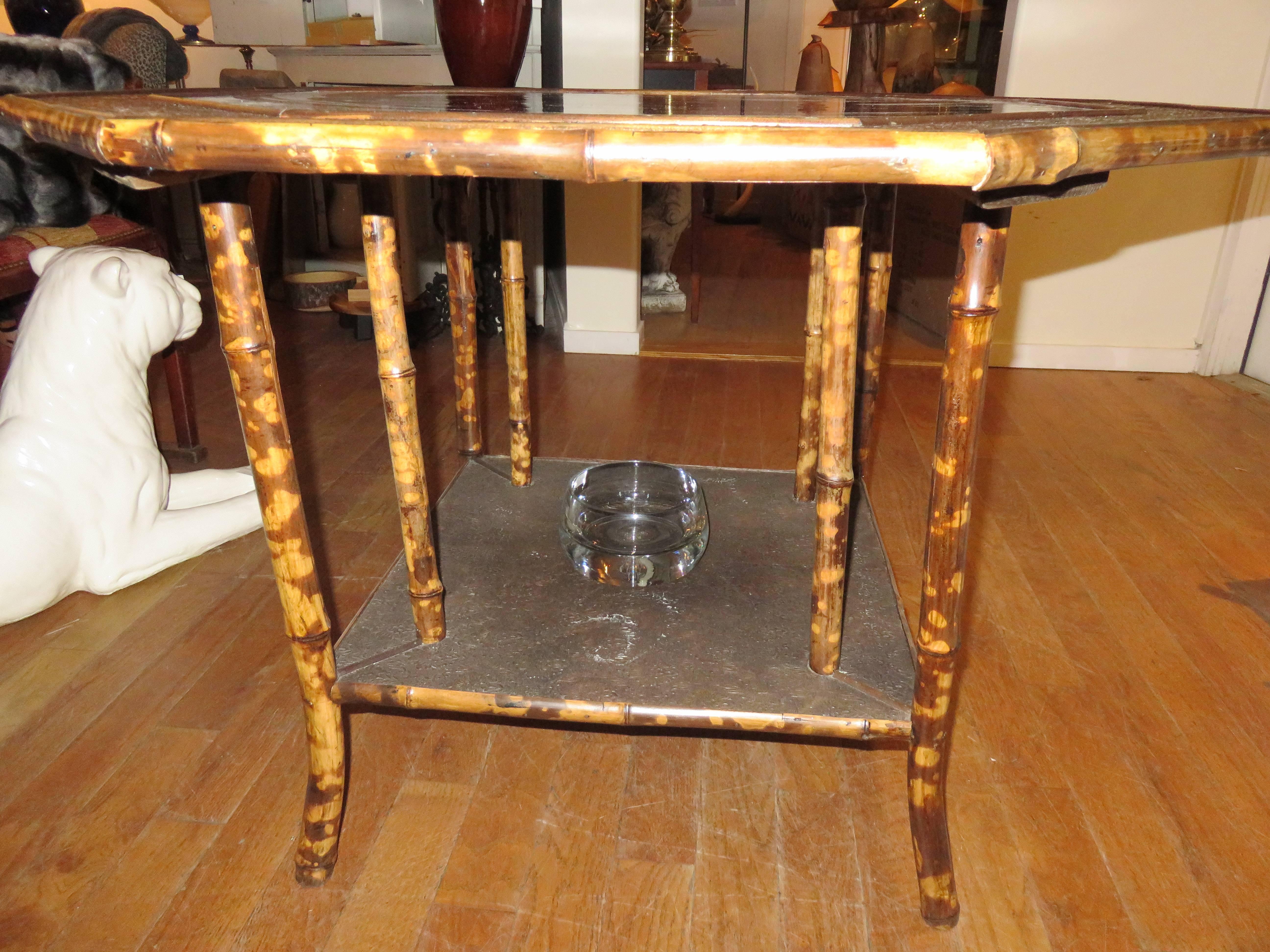 Magnificent Late 19th Century Faux Tortoiseshell and Chinoiserie Center Table 2
