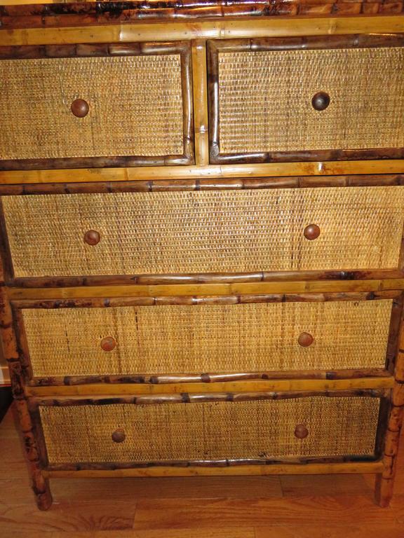 Bamboo and Cane Dresser/Drawers at 1stDibs