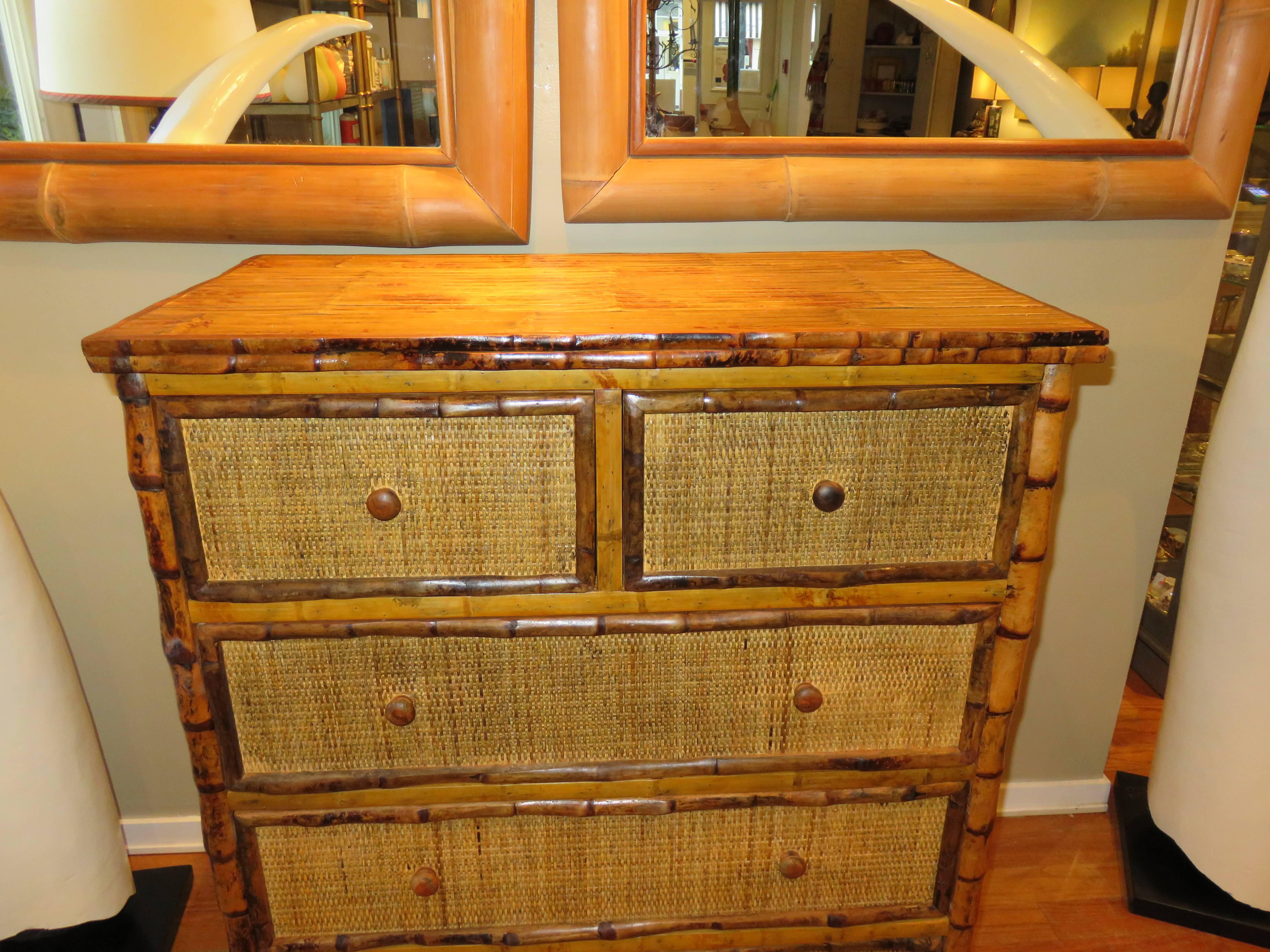 Bermudian Bamboo and Cane Dresser/Drawers