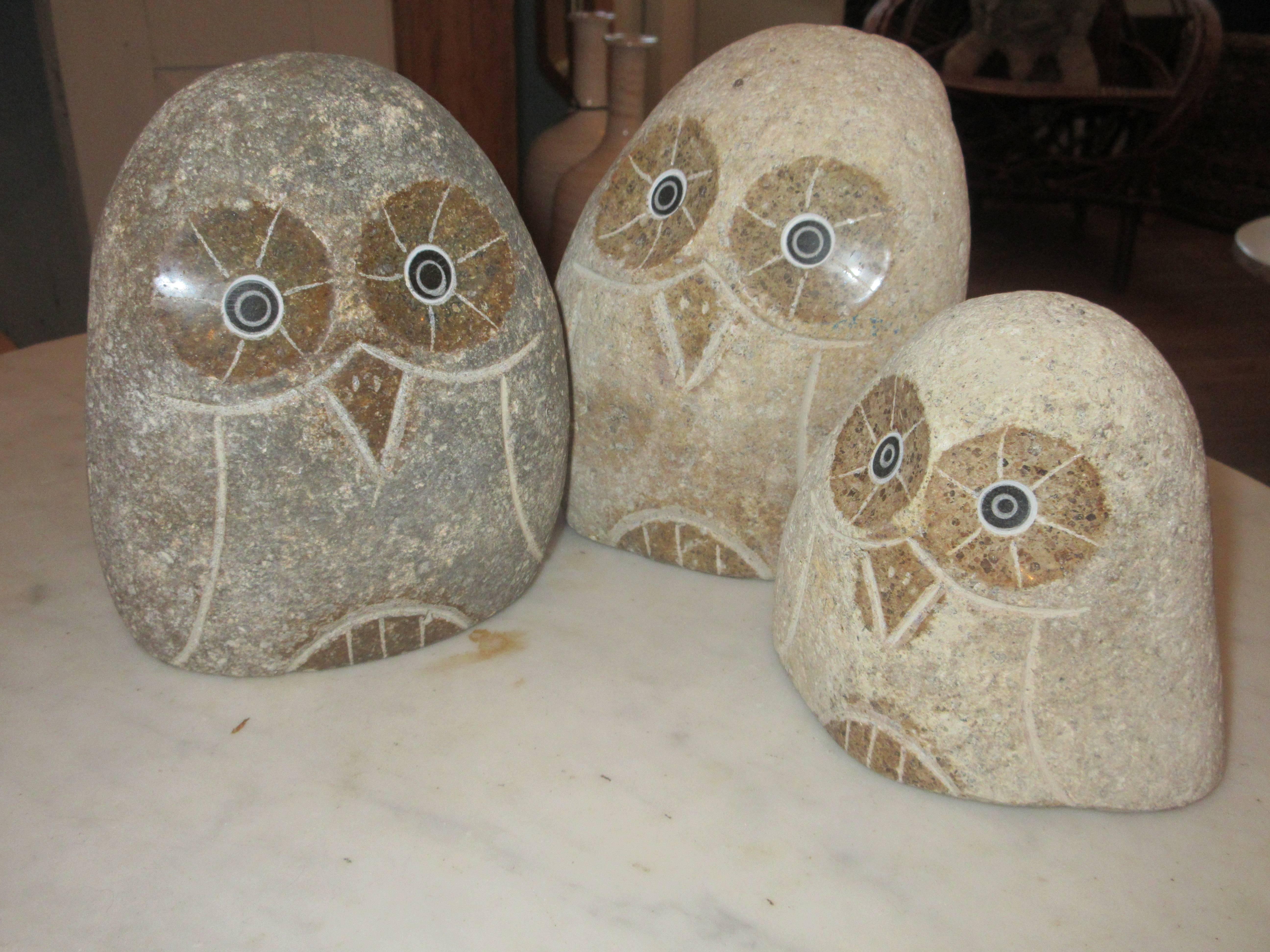 Owl Family American, Mid-Century In Excellent Condition In Bellport, NY