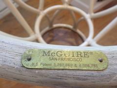 Mid-Century McGuire Bamboo and Marble Ide Table