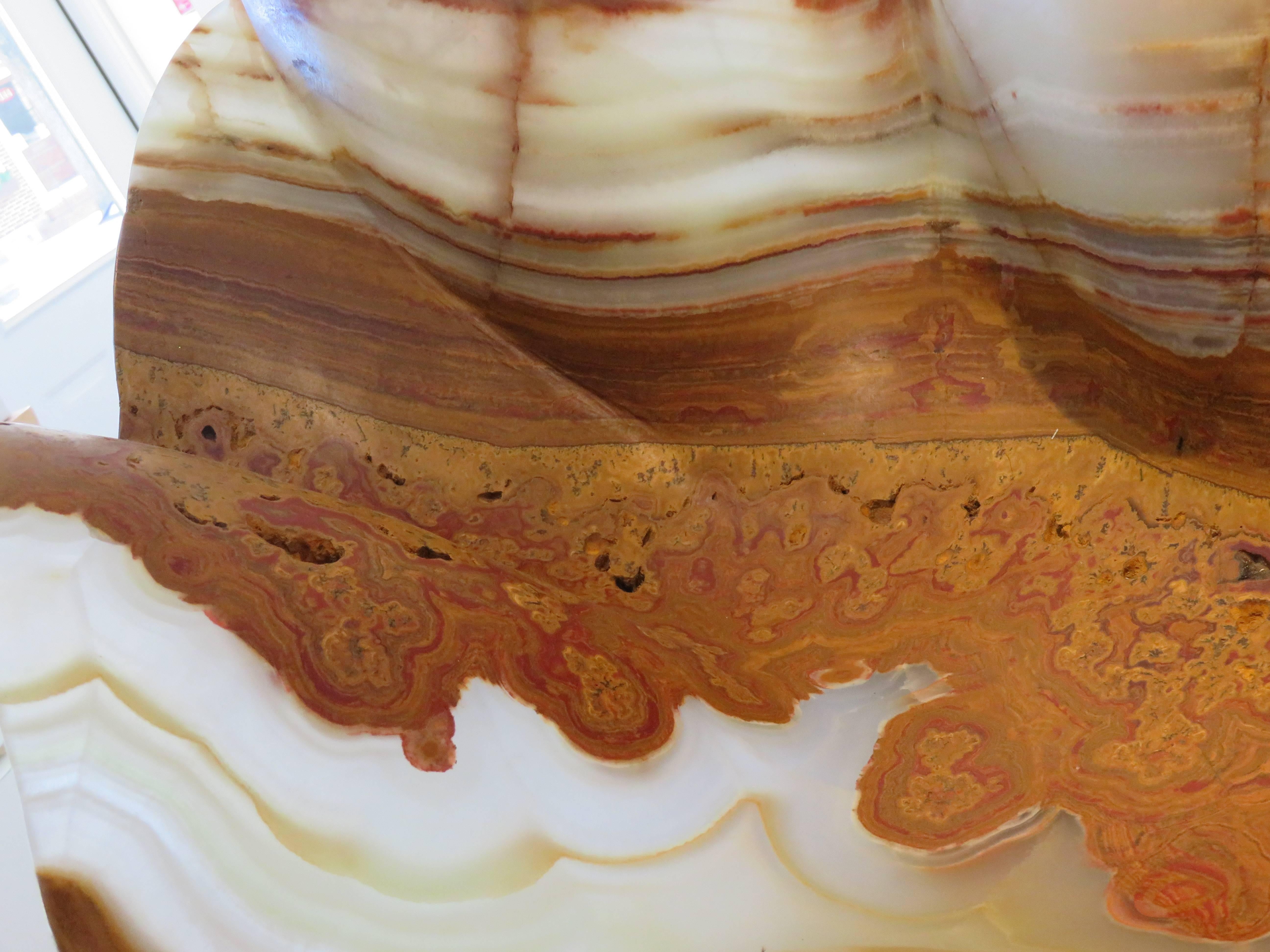Hand-Crafted Massive Sculptural Shell Form Onyx Bowl/Vessel