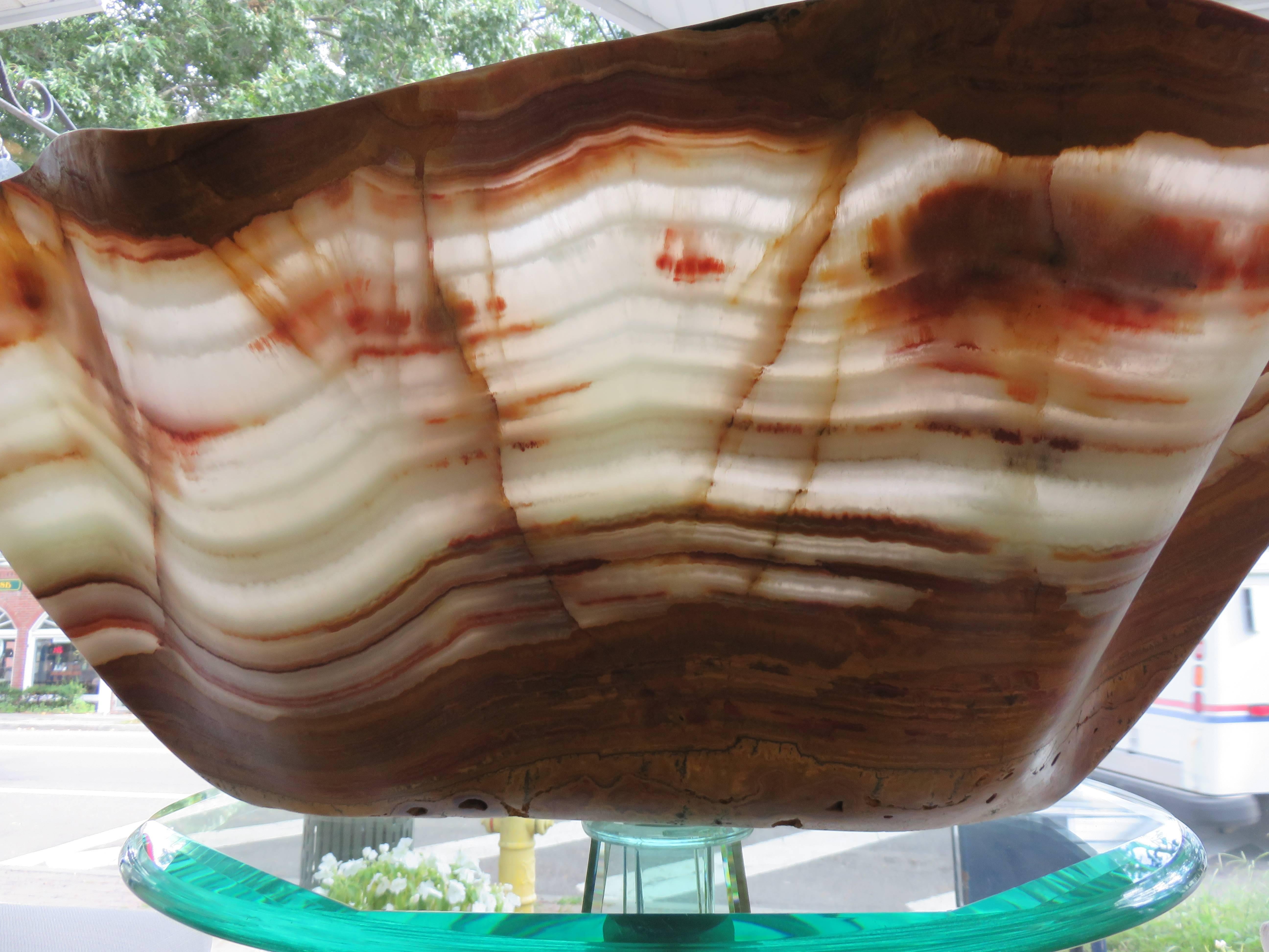 Massive Sculptural Shell Form Onyx Bowl/Vessel 3