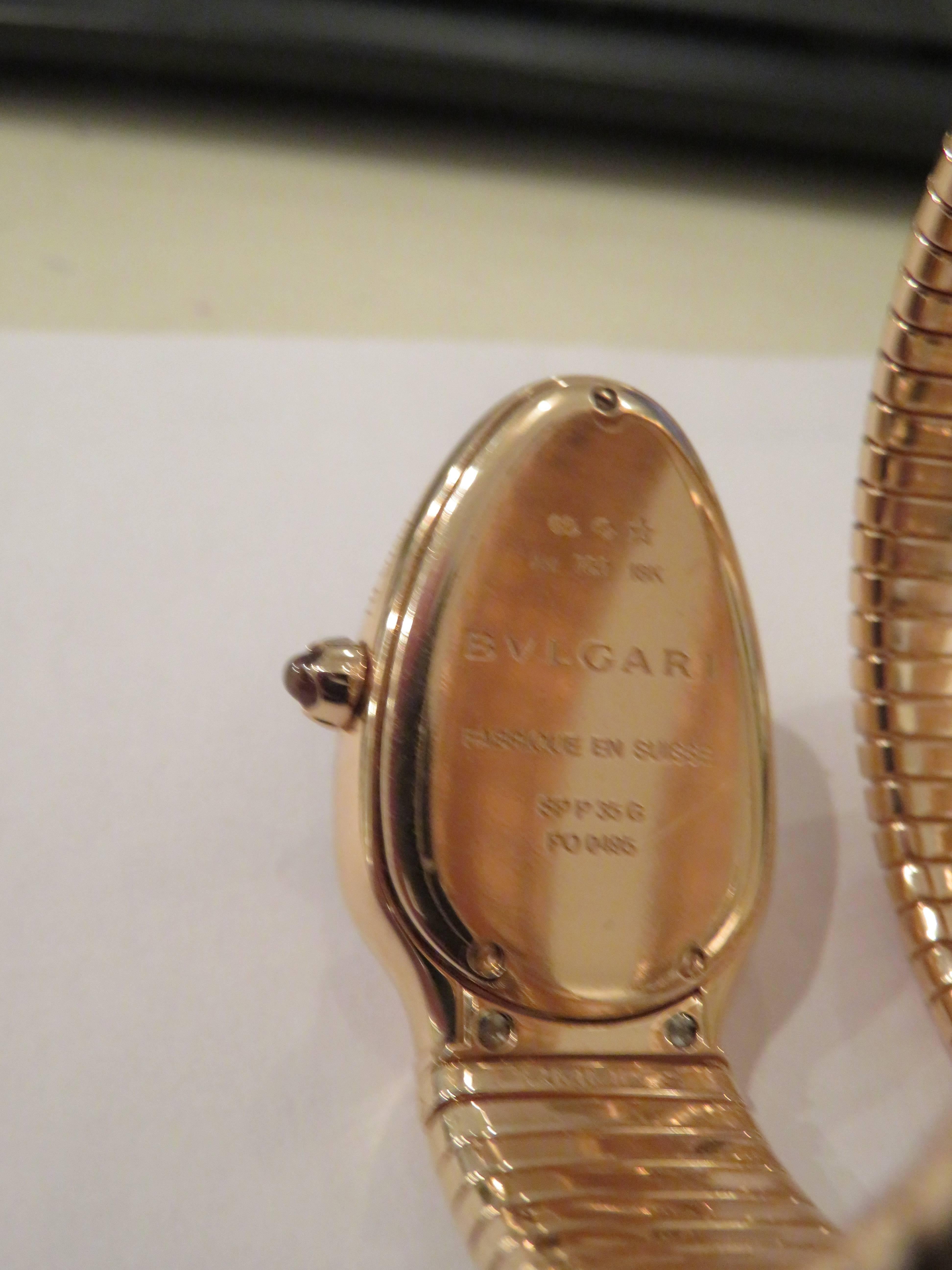 Bulgari Serpenti Tubogas Pink Gold Ladies Wrist Watch In Excellent Condition In Bellport, NY