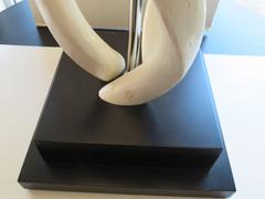 White Impala Horn Table Lamp