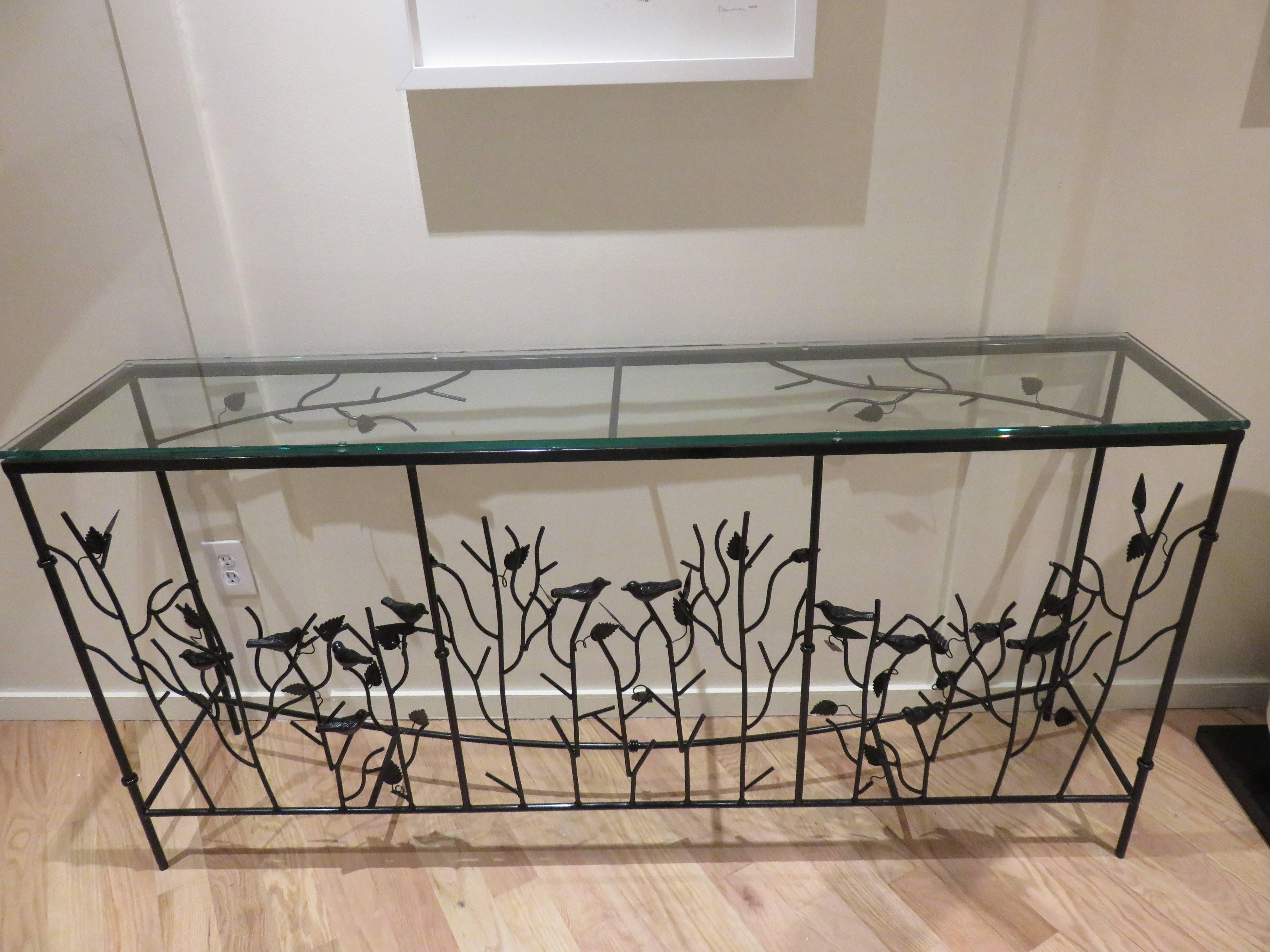 Art Nouveau Magnificent Giacometti Style Hand-Forged Console Table