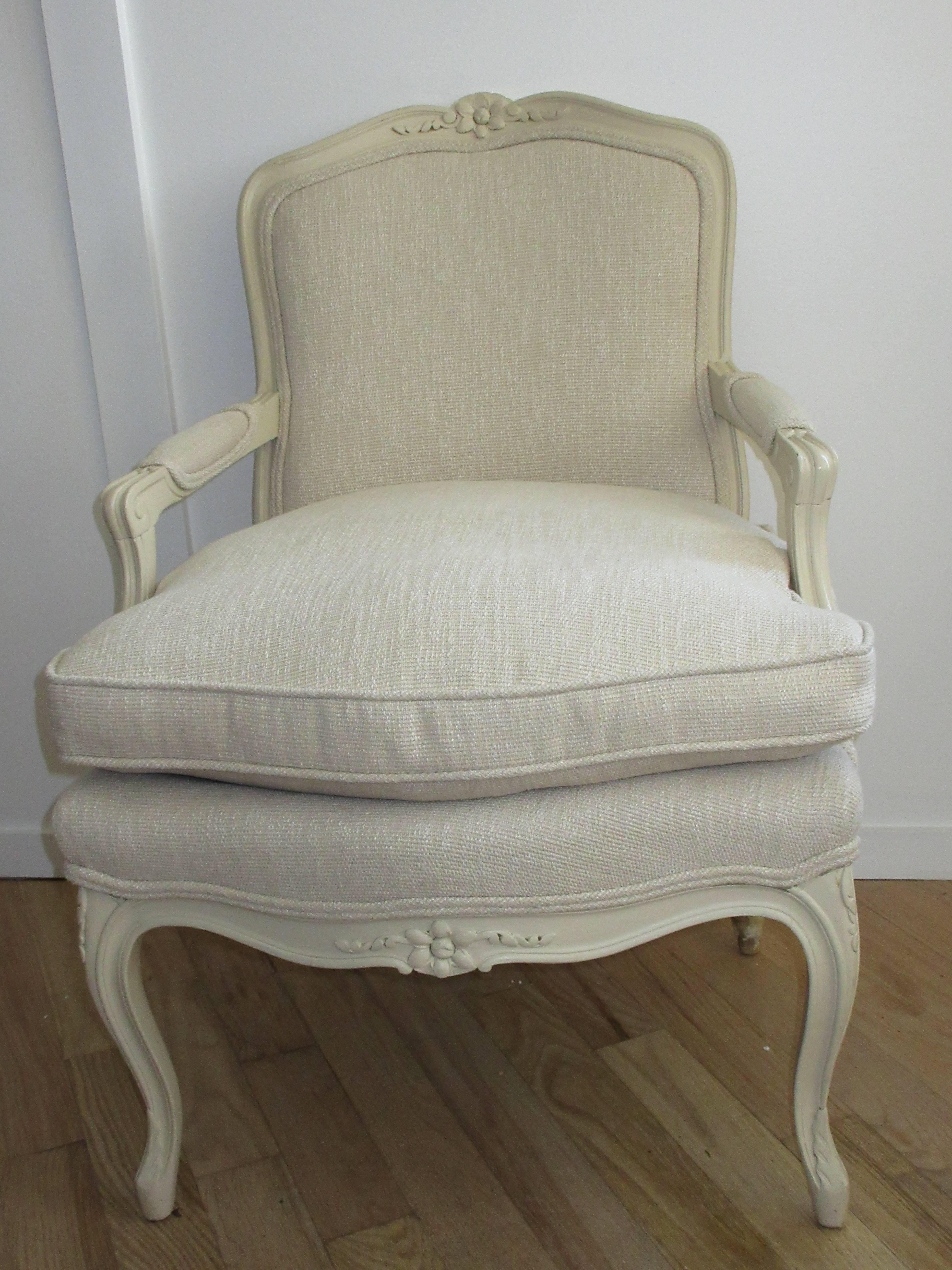 Hand-Painted Louis  XV1 Style Armchair by W & J Sloane NY 1843-1985