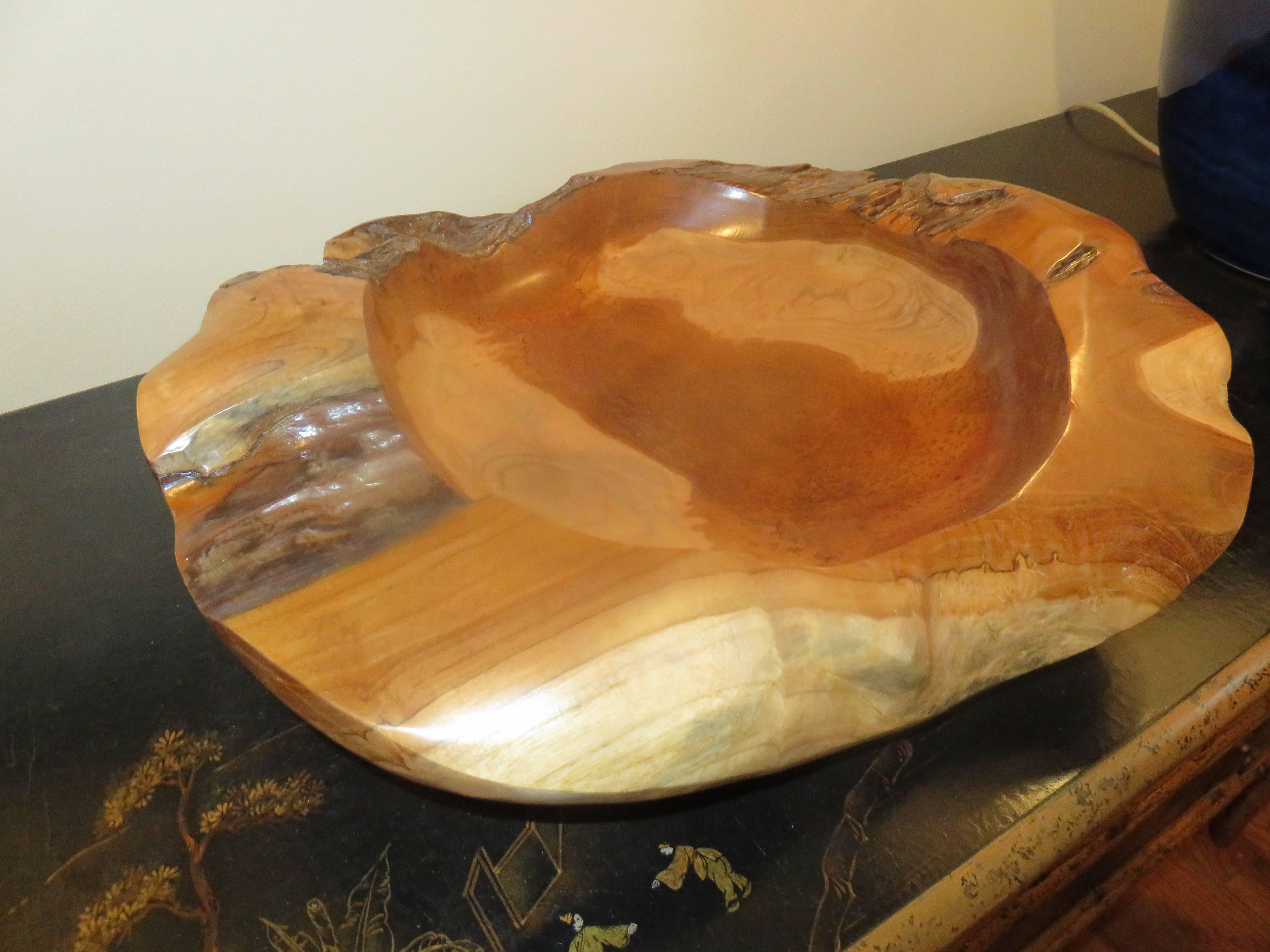 Hand-Crafted Large Studio Crafted Apple Wood Live Edge Bowl