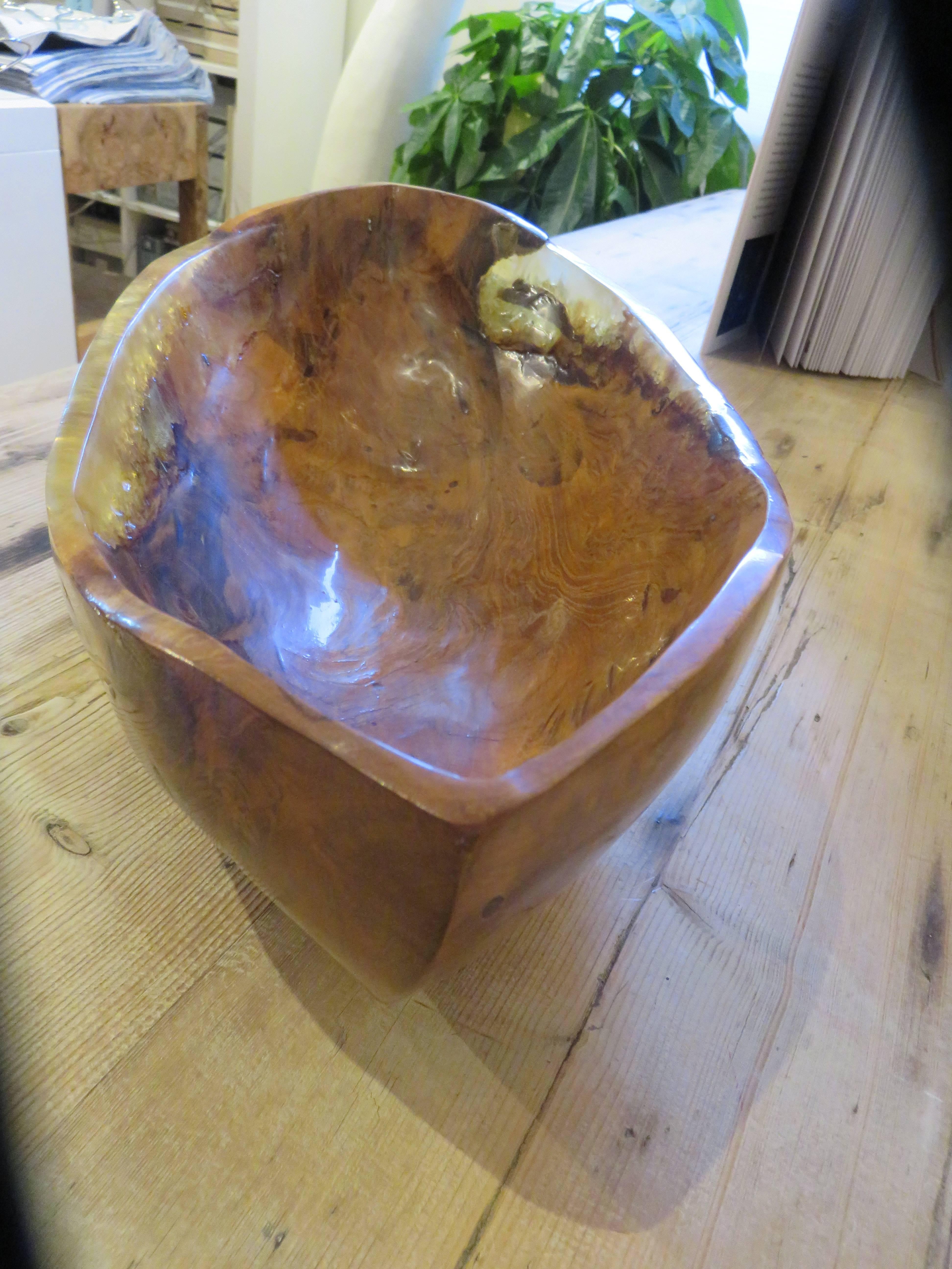 American Studio Crafted Olive Wood and Crystallized Resin Vessel by Taylor Povic