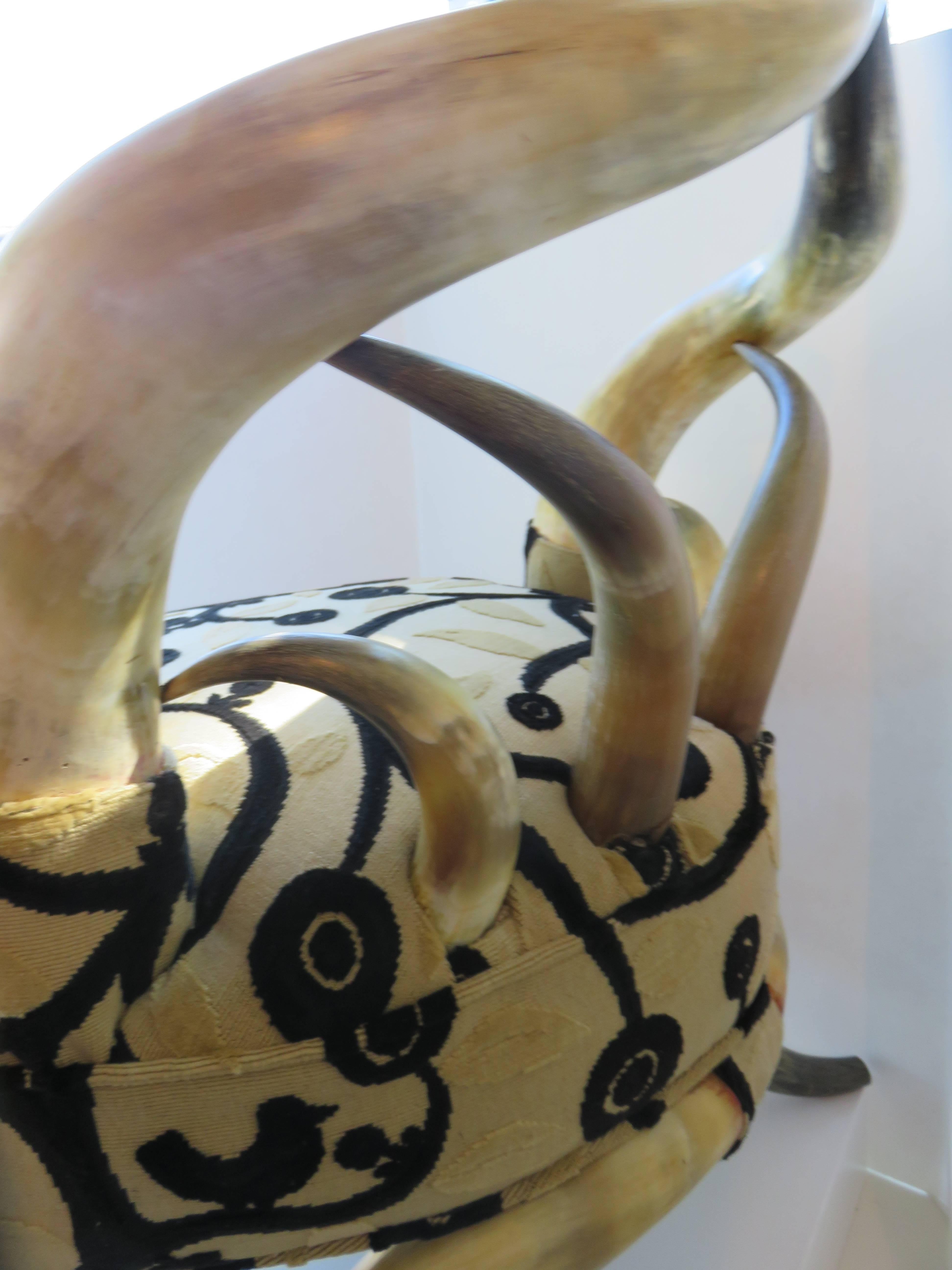 Rare Steer Horn Beetle Form Chair, 1910-1915 In Excellent Condition For Sale In Bellport, NY