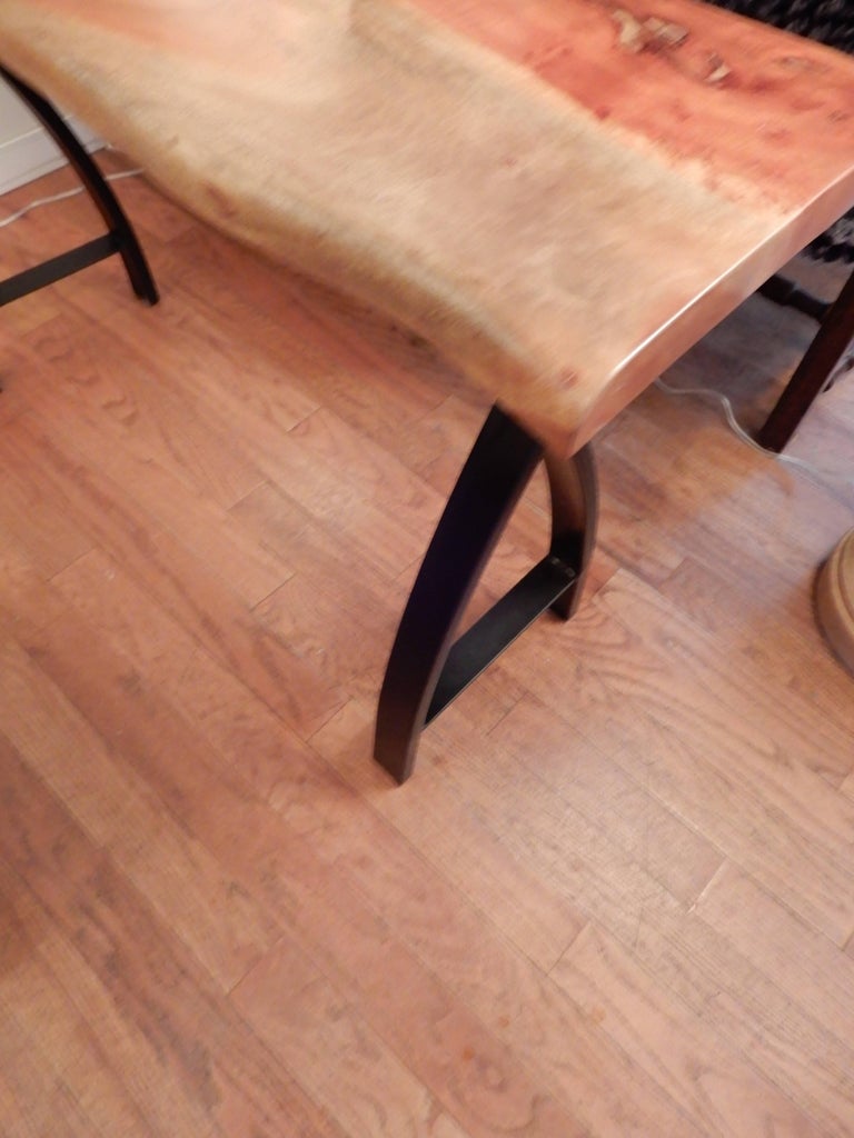 A Studio Crafted Free Edge Apple Wood Console Table. ArtistTylor Povac