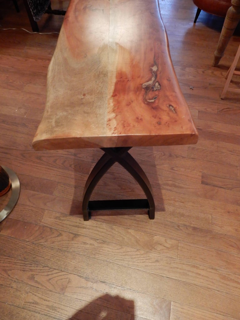 A Studio Crafted Free Edge Apple Wood Console Table. ArtistTylor Povac