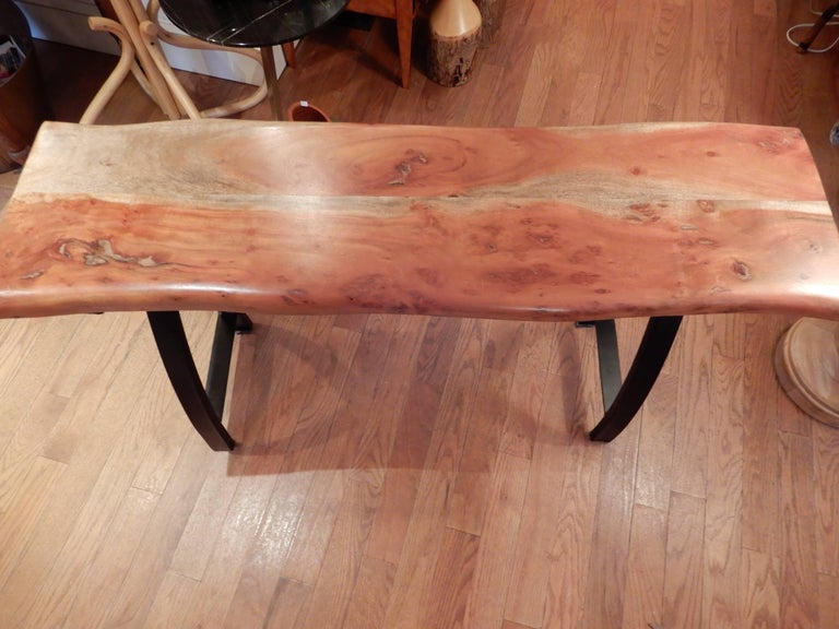 A Studio Crafted Free Edge Apple Wood Console Table. ArtistTylor Povac
