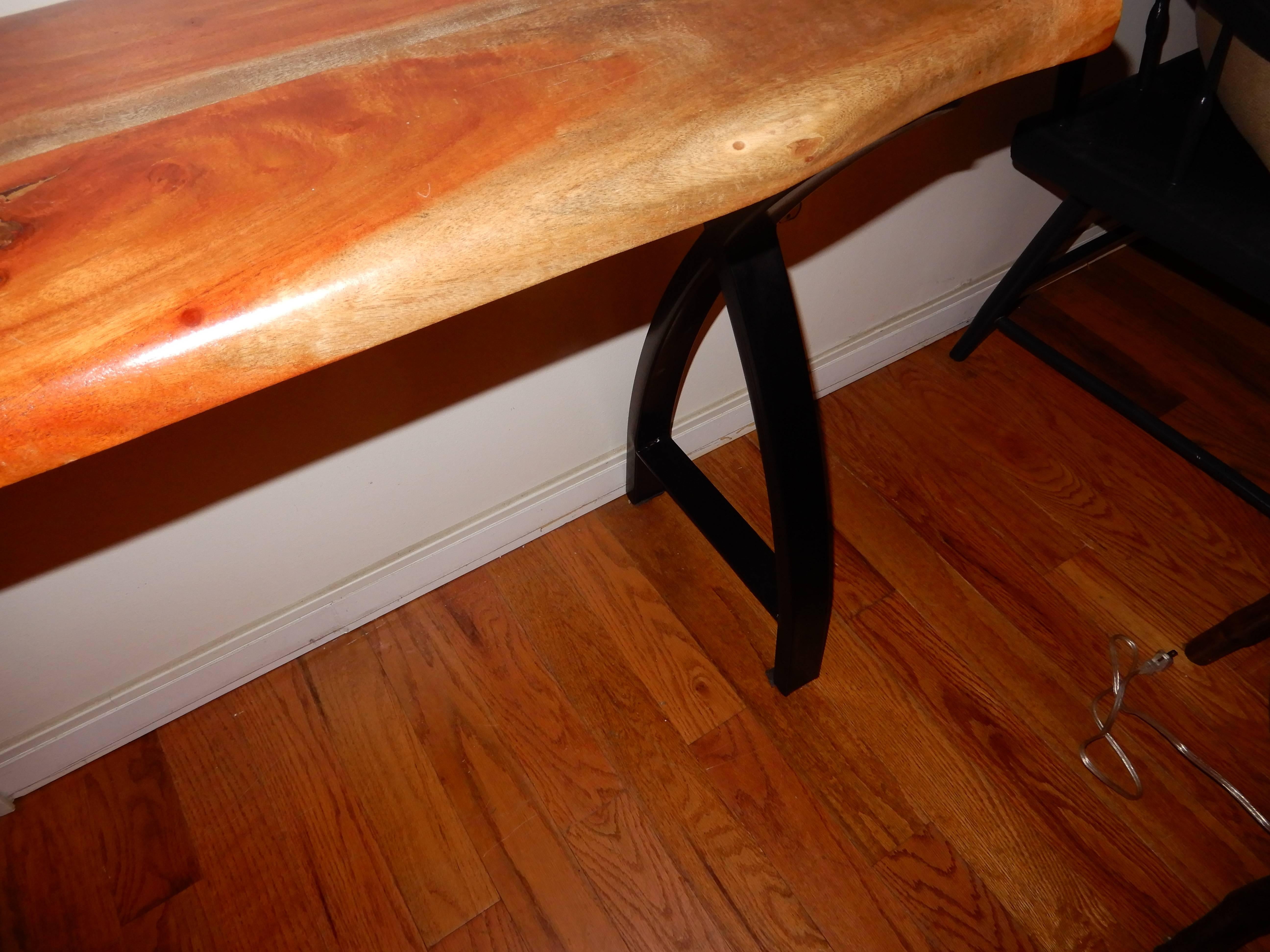Industrial A Studio Crafted Free Edge Apple Wood Console Table. Artist-Tylor Povac. For Sale