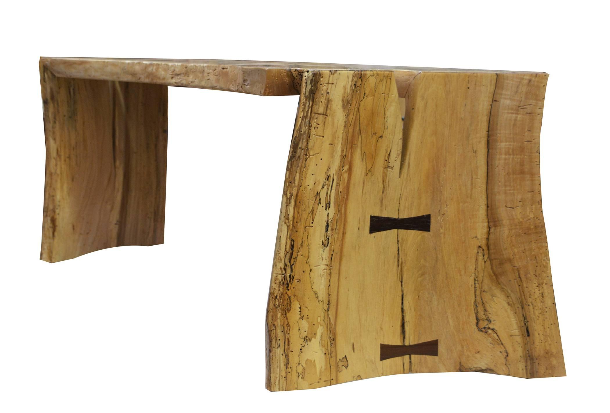 Fine works by David N Ebner the spalted maple free edge bench.
Other woods available on request.
