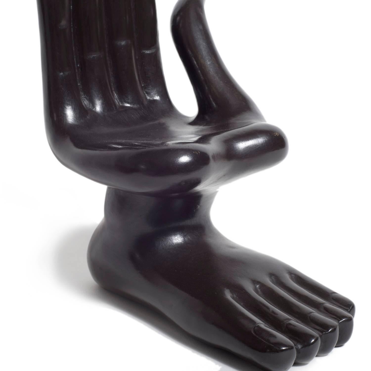 Cast Pedro Friedeberg Bronze Hand Foot Sculpture, Signed and Numbered 4/10