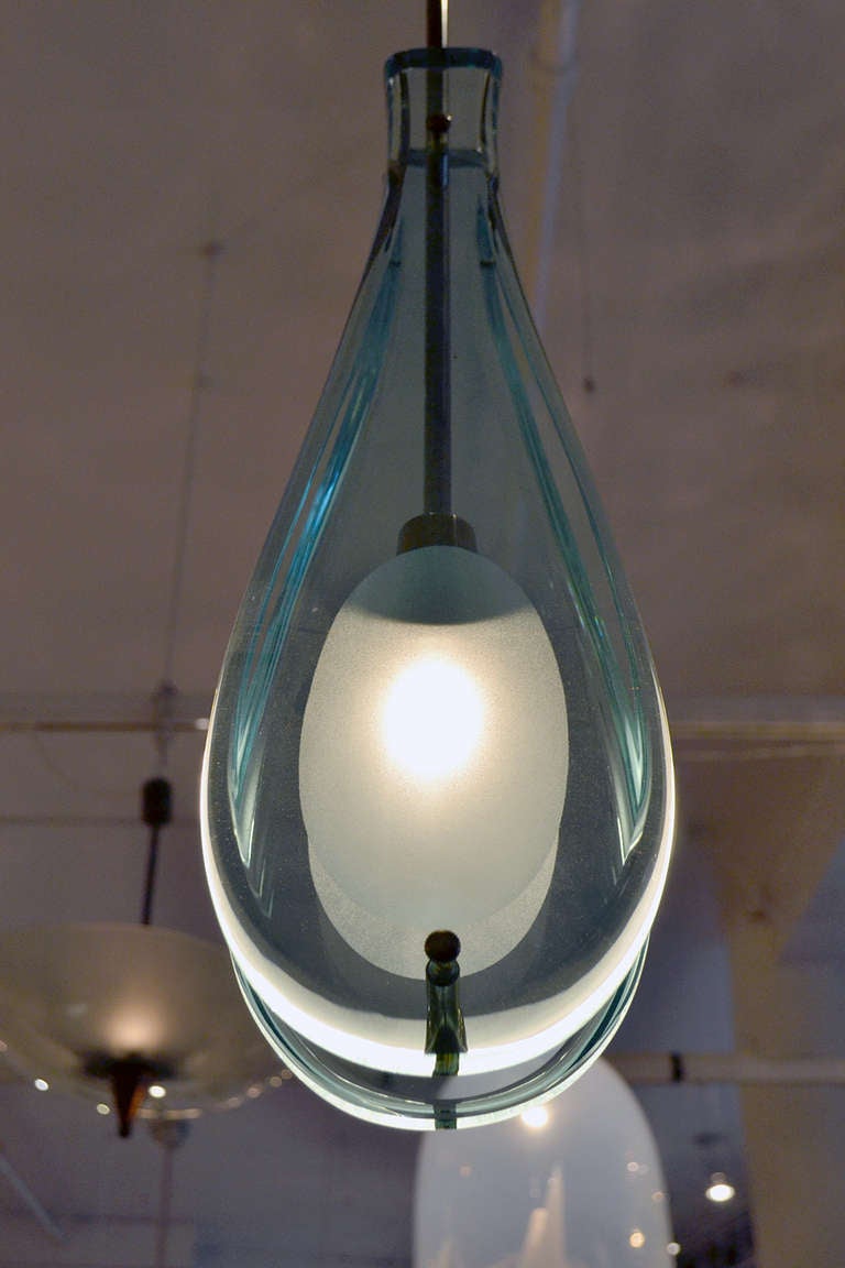 Italian Glass Pendant Lights in the Style of Max Ingrand for Fontana
