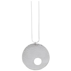 Limited Edition Sterling Silver Gong Style Pendant Designed by Harry Bertoia