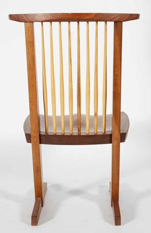 Hickory Sculptural Walnut Conoid Chairs by Mira Nakashima