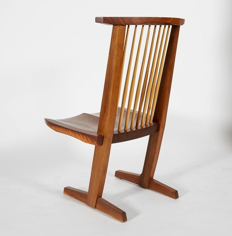 Sculptural Walnut Conoid Chairs by Mira Nakashima 1