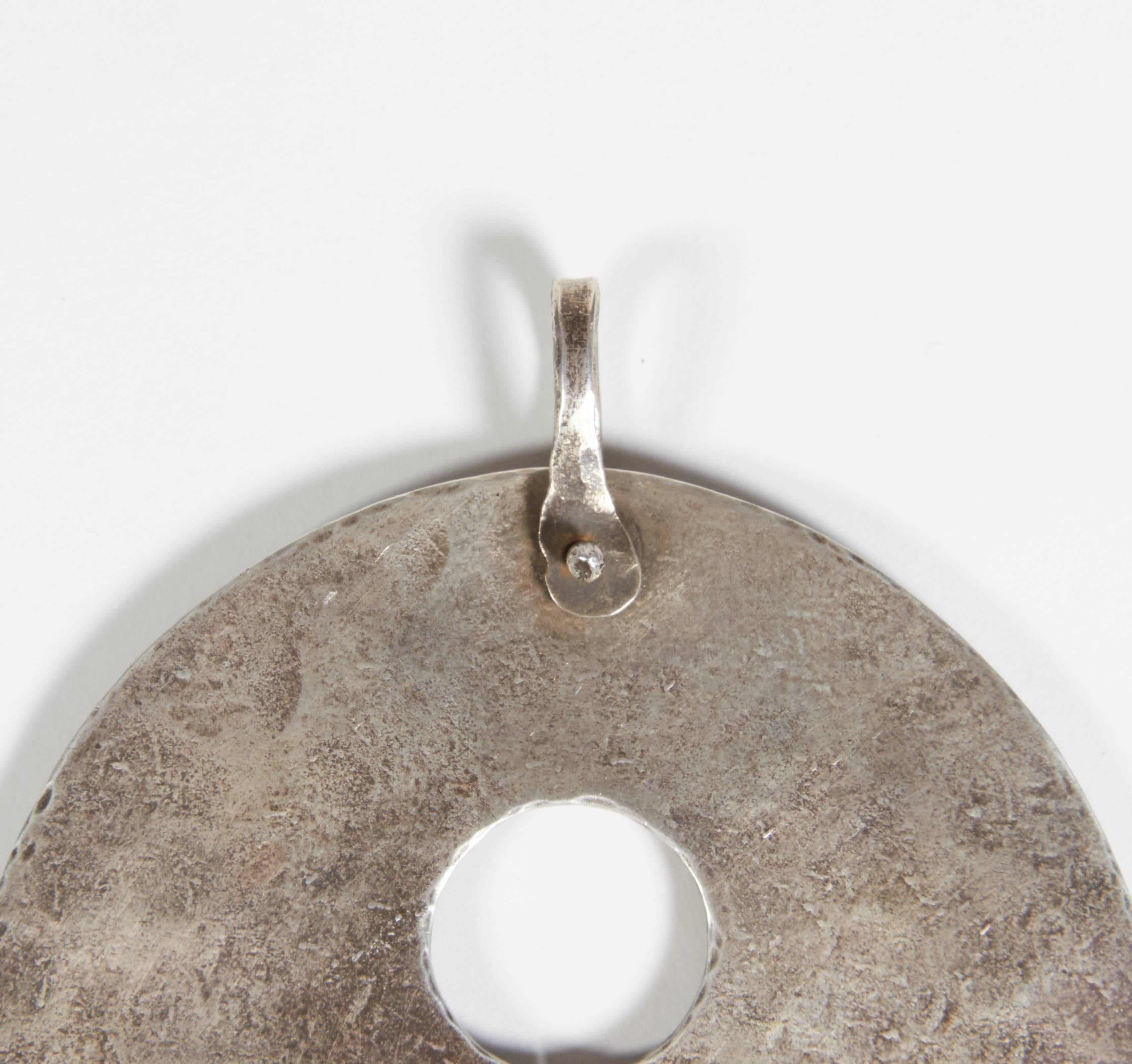 American Harry Bertoia Silver Gong Pendant