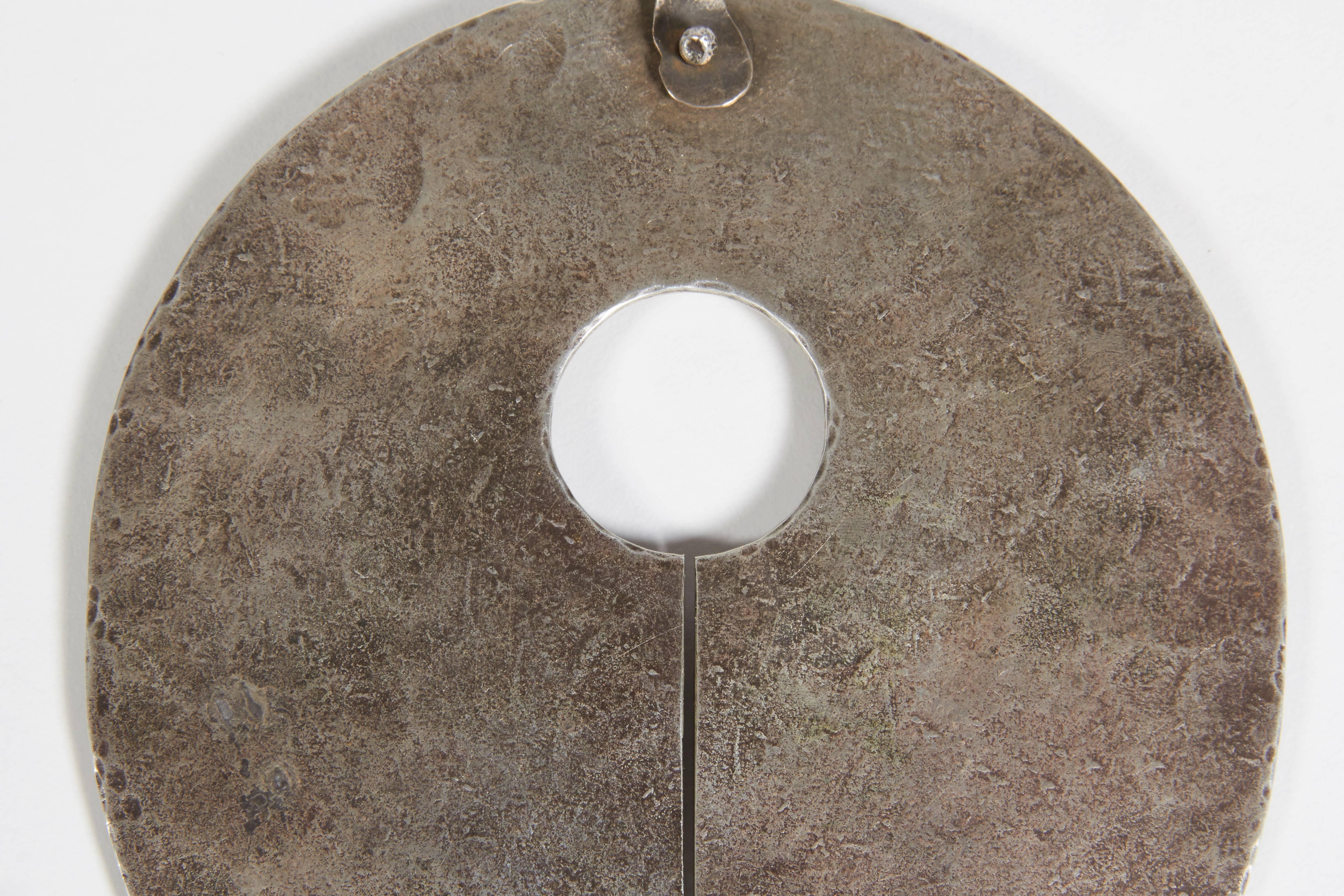 Hand-Crafted Harry Bertoia Silver Gong Pendant