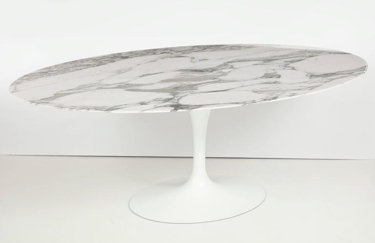 Large Oval Marble Tulip Dining Table By Eero Saarinen For Knoll At Mid Century Modern Large Oval Marble Tulip Dining Table By Eero Saarinen For Knoll