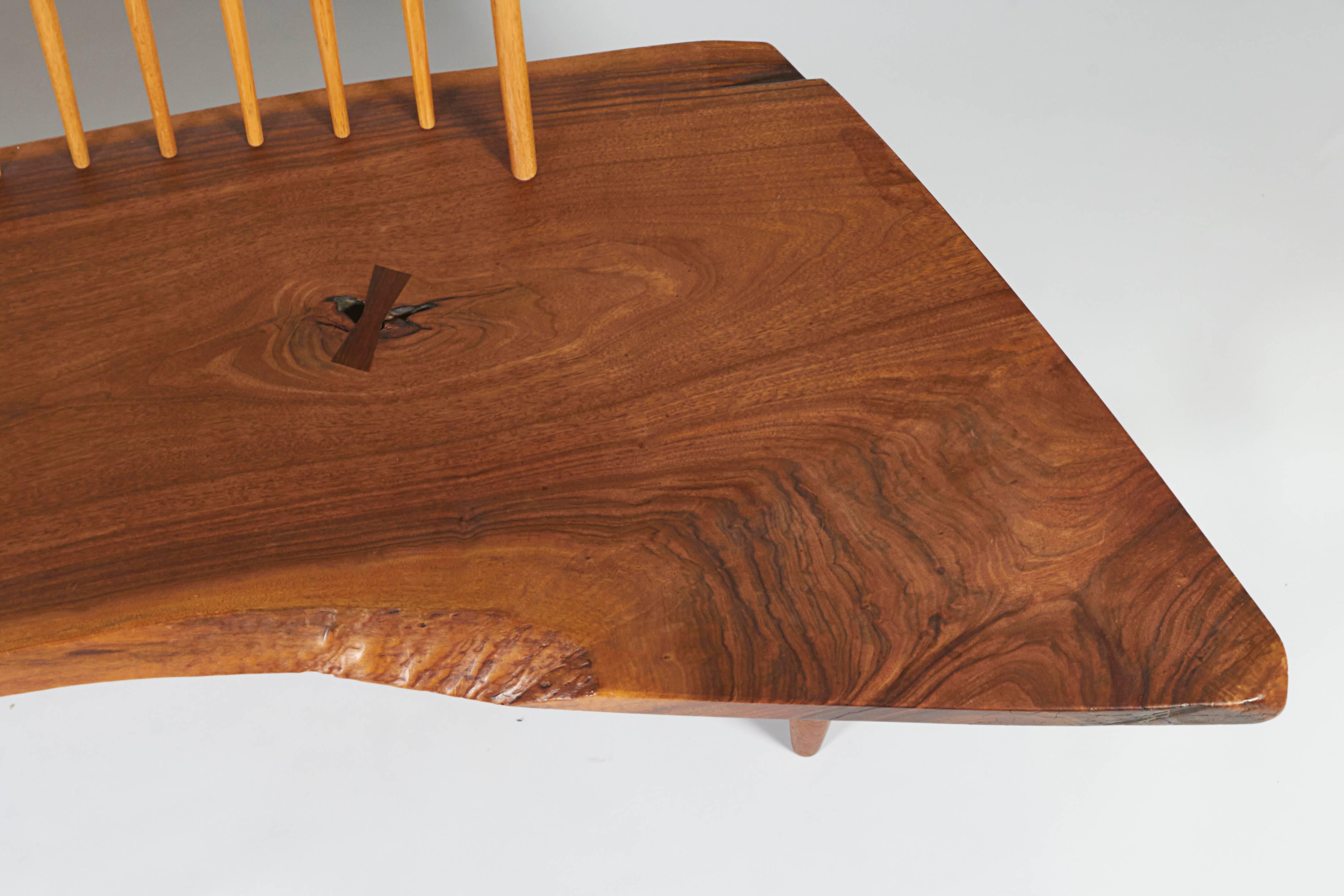 Late 20th Century Outstanding George Nakashima Conoid Bench