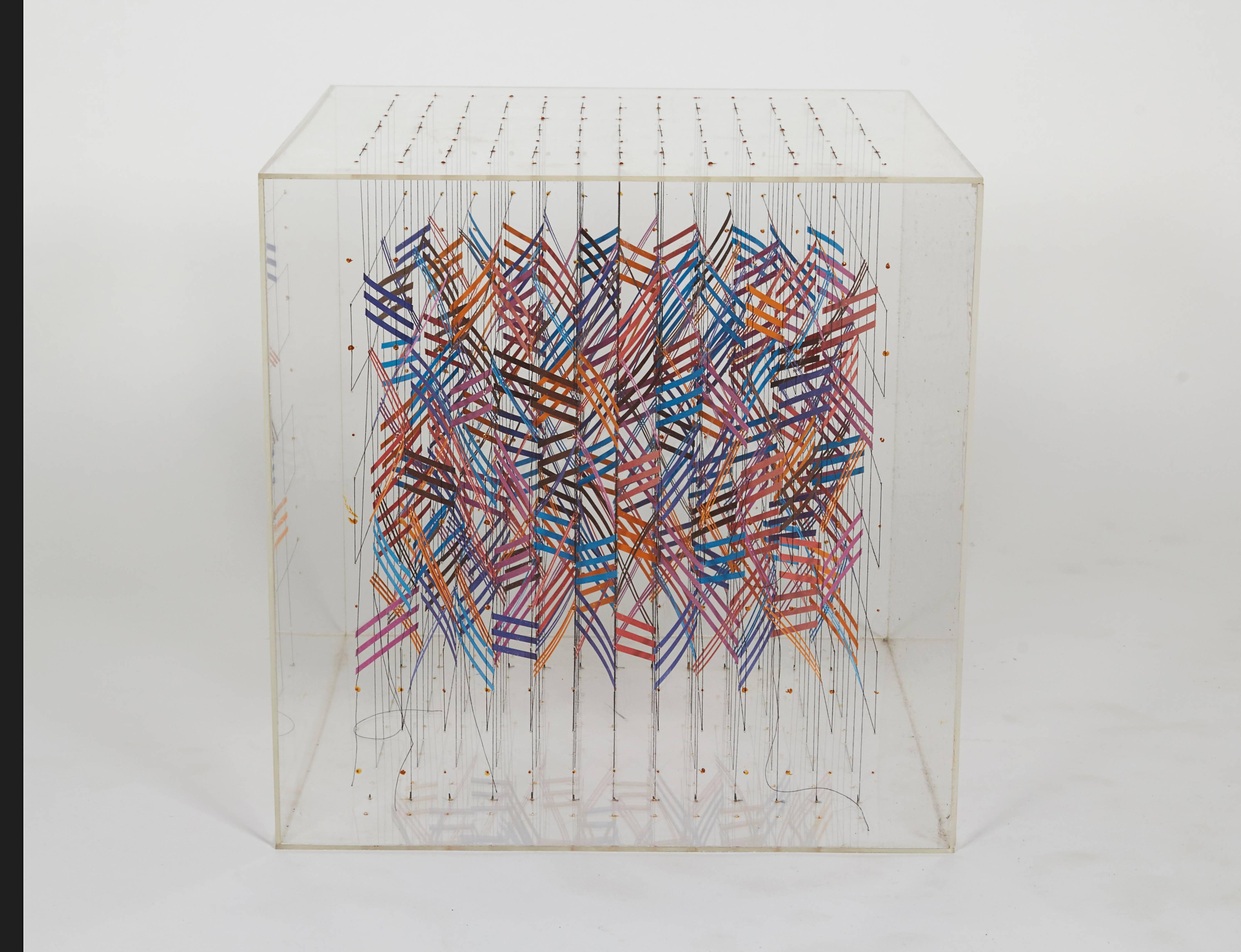 American Irving Harper Paper and String Sculpture in Acrylic Box 