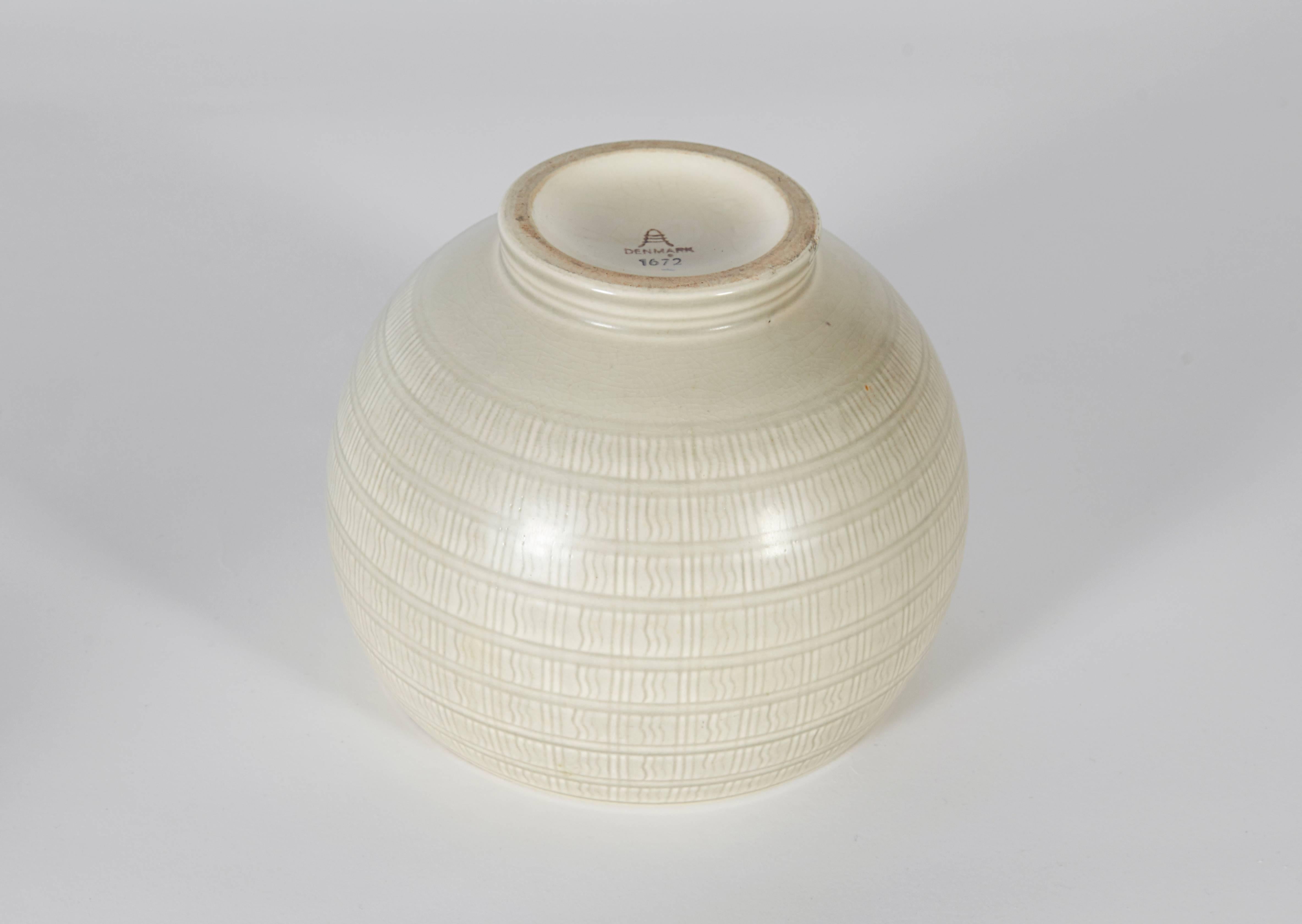 Danish Nils Thorsson Earthenware Vase for Aluminia, Denmark, 1950s