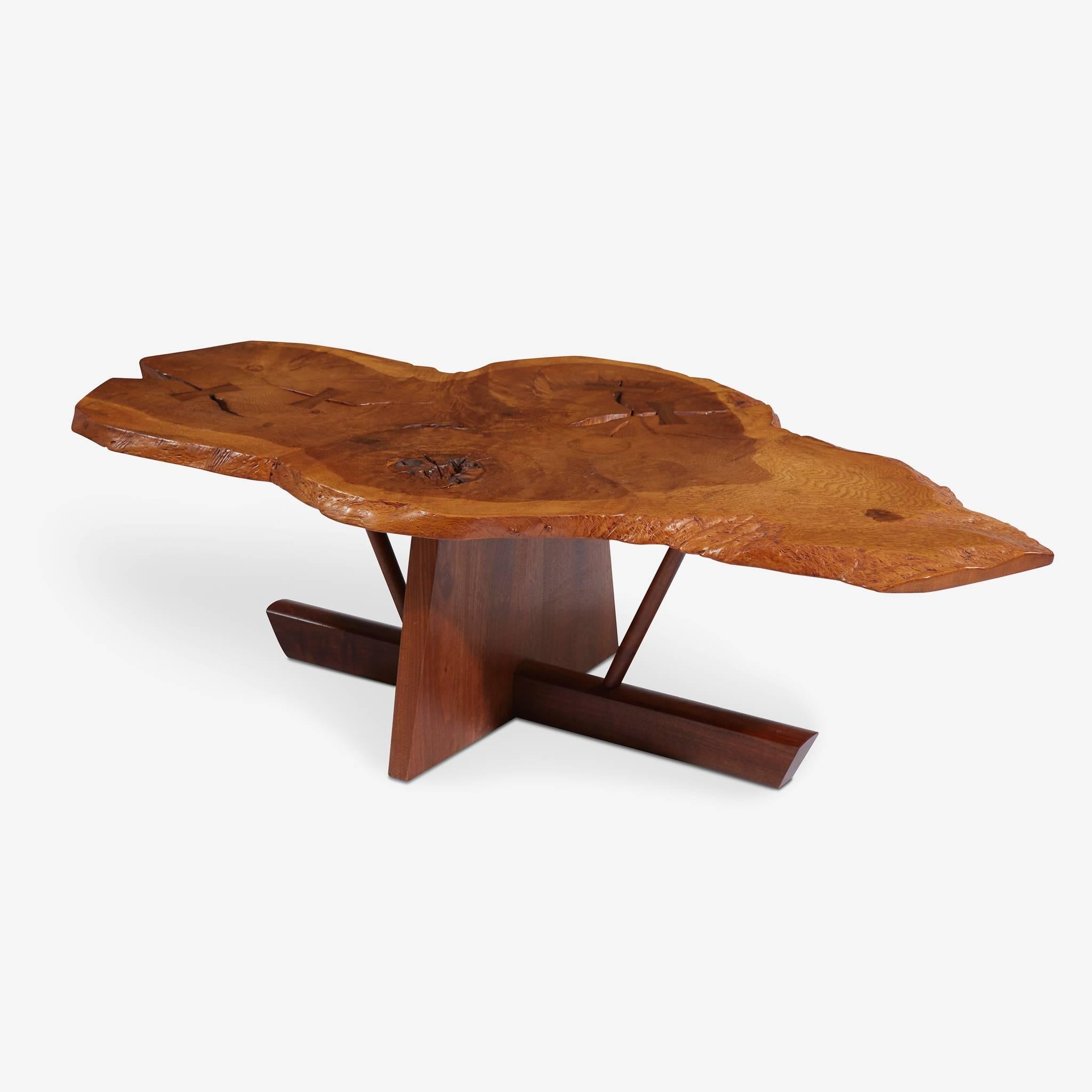 A wonderful collaboration from father and daughter George and Mira Nakashima. This table was custom-made and acquired from it's original owner.