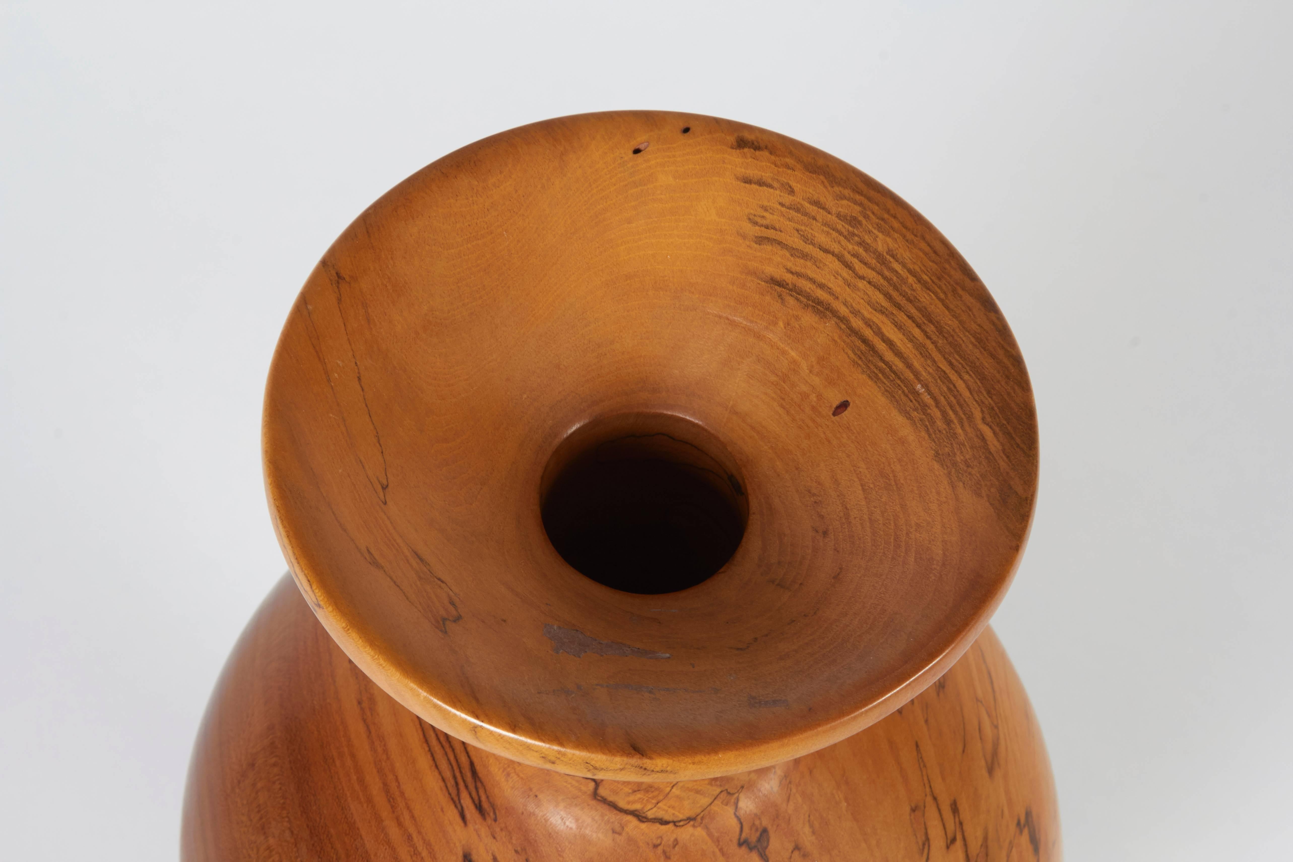 Melvin Lindquist Spalted Magnolia Turned Vase, Signed & Dated 1986 In Good Condition In New York, NY