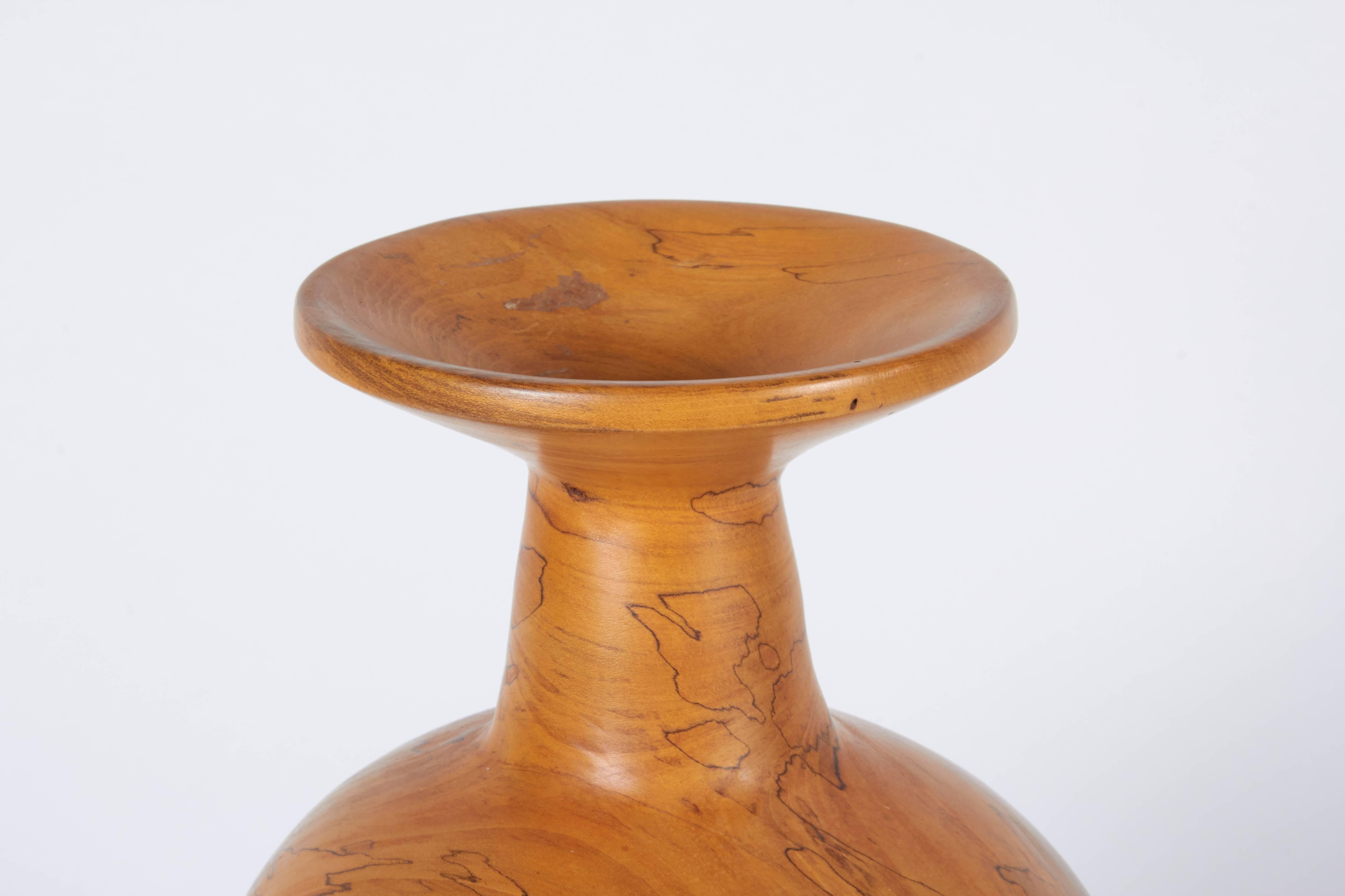 Late 20th Century Melvin Lindquist Spalted Magnolia Turned Vase, Signed & Dated 1986
